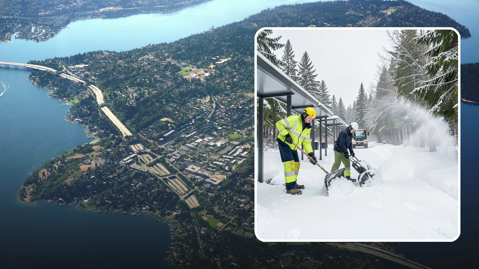 Handicap Parking Clearing in Mercer Island, King County, WA - We clear accessible parking stalls and their access aisles fully so they stay usable for Western Washington visitors all winter.