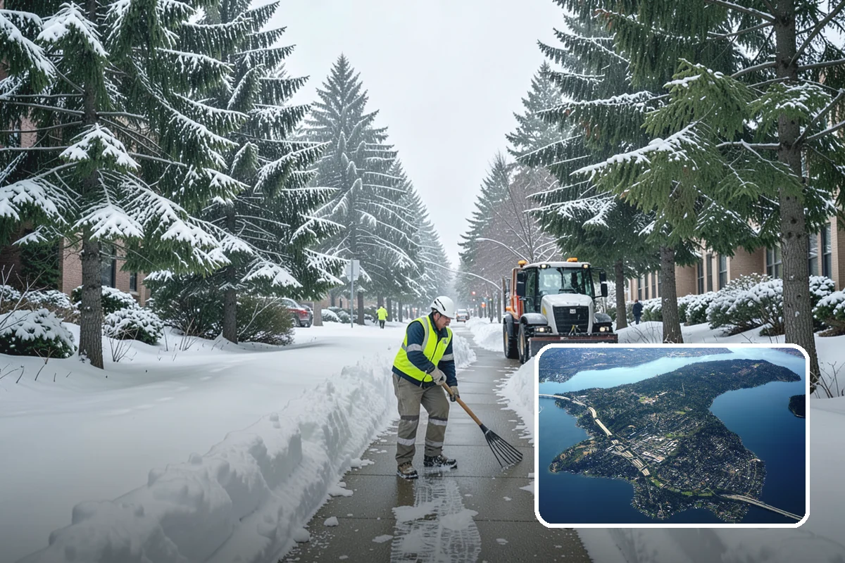 Handicap Parking Clearing in Mercer Island, King County, WA - Keeps accessible stalls truly usable in winter