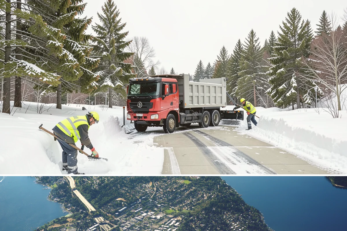 Handicap Parking Clearing in Mercer Island, King County, WA - Cleared before business hours after each snow event across the winter season.
