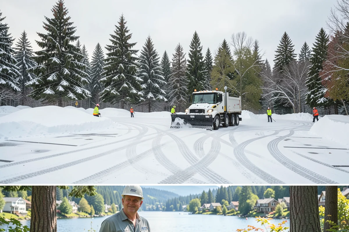 Handicap Parking Clearing in Milton, King County, WA - Cleared before business hours after each snow event across the winter season.