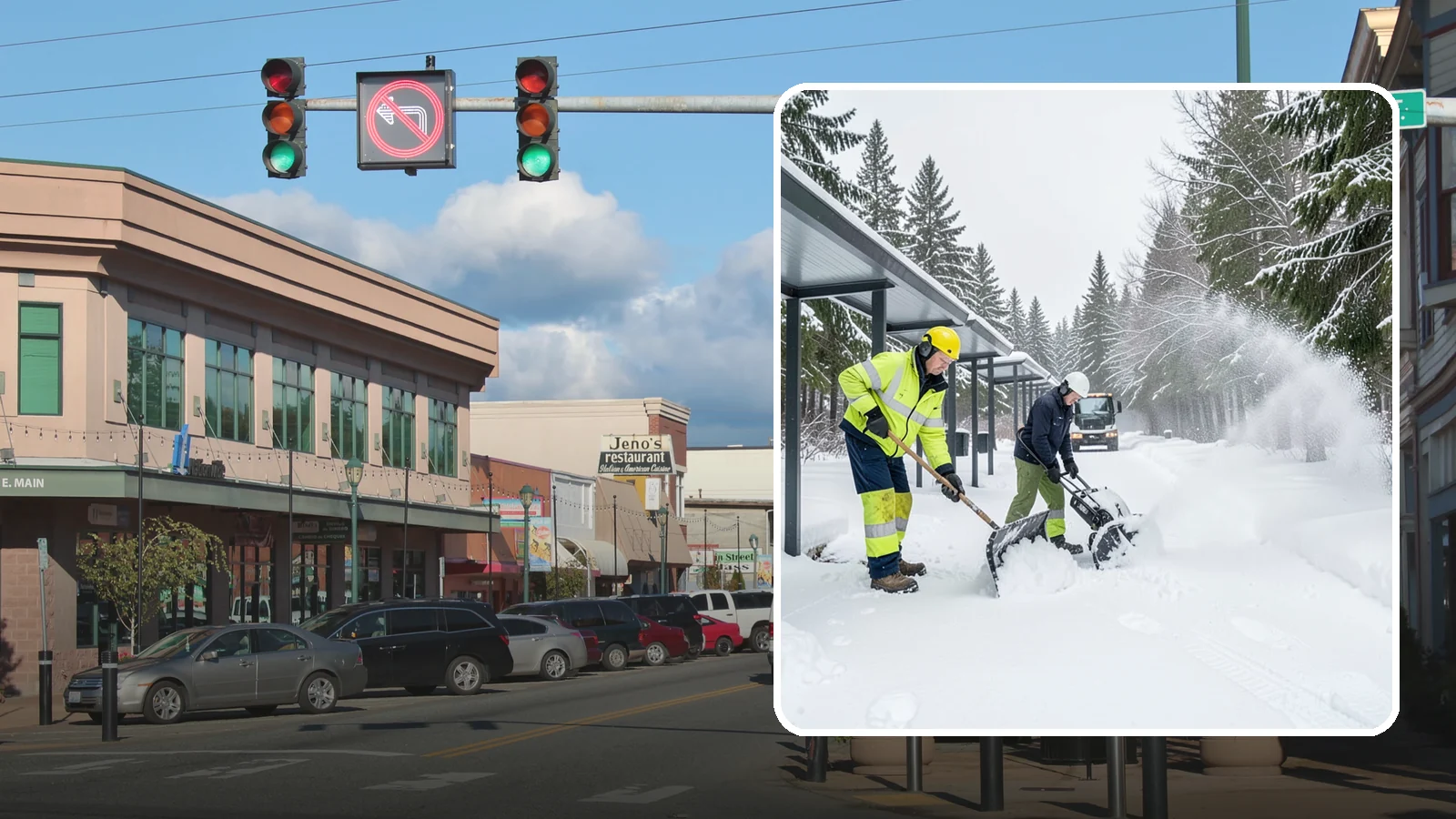Handicap Parking Clearing in Monroe, Snohomish County, WA - We clear accessible parking stalls and their access aisles fully so they stay usable for Western Washington visitors all winter.