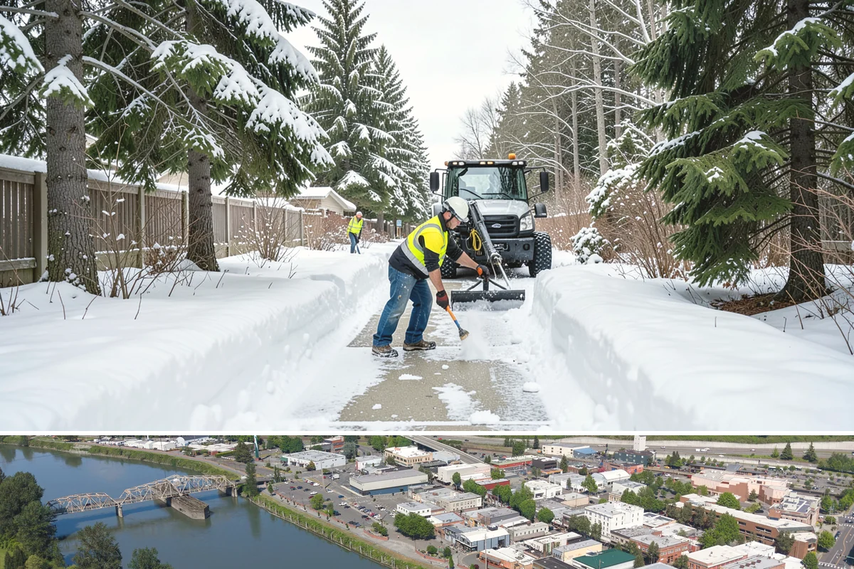 Handicap Parking Clearing in Mount Vernon, Skagit County, WA - Cleared before business hours after each snow event across the winter season.