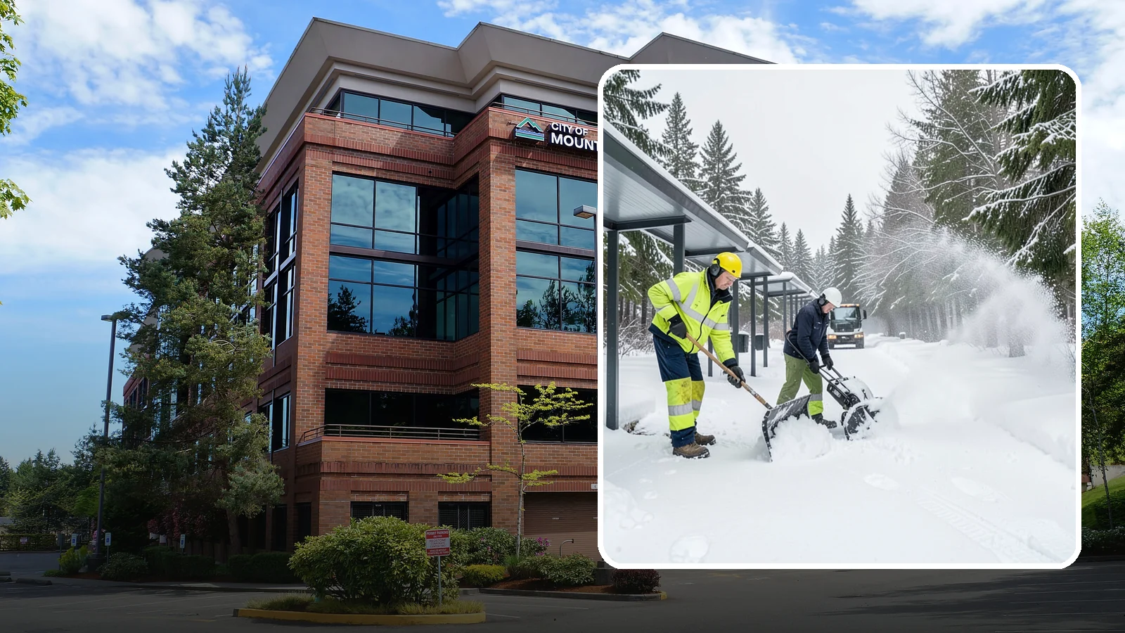 Handicap Parking Clearing in Mountlake Terrace, Snohomish County, WA - We clear accessible parking stalls and their access aisles fully so they stay usable for Western Washington visitors all winter.