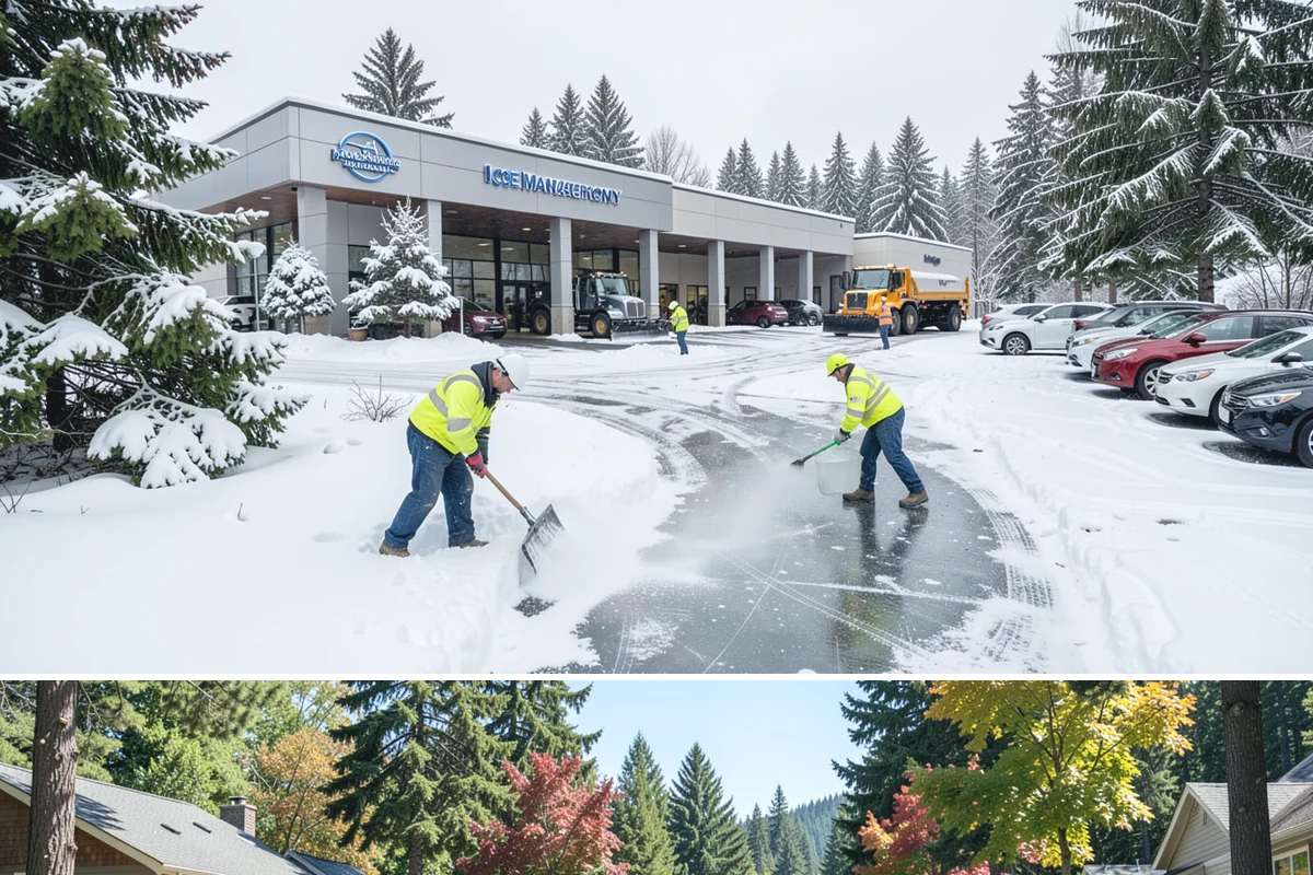 Handicap Parking Clearing in Orting, Pierce County, WA - Cleared before business hours after each snow event across the winter season.