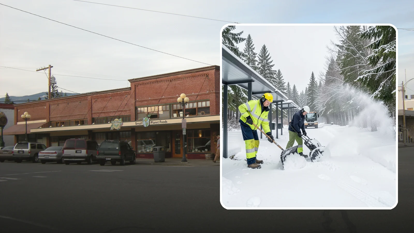 Handicap Parking Clearing in Sedro-Woolley, Skagit County, WA - We clear accessible parking stalls and their access aisles fully so they stay usable for Western Washington visitors all winter.