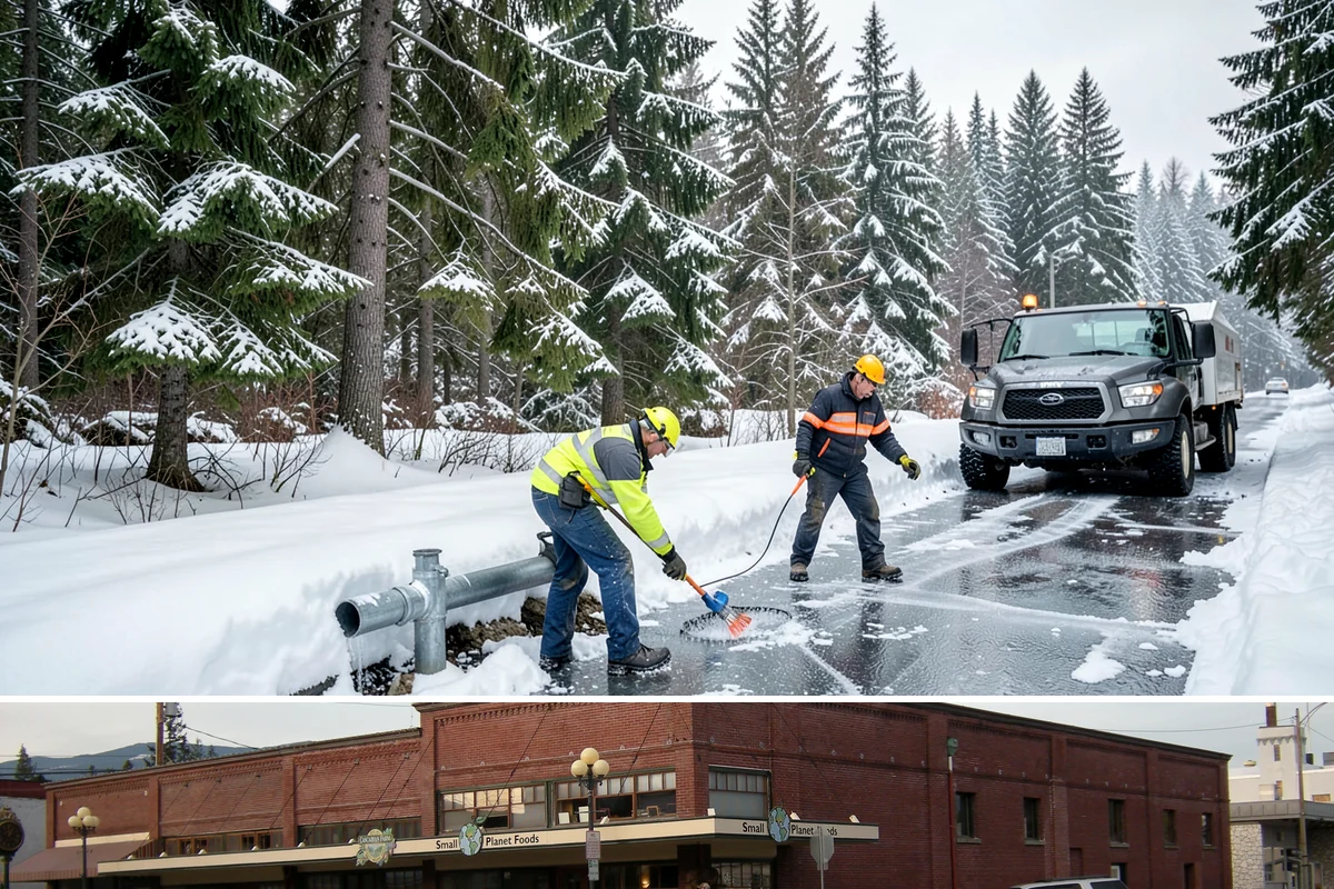 Handicap Parking Clearing in Sedro-Woolley, Skagit County, WA - Cleared before business hours after each snow event across the winter season.