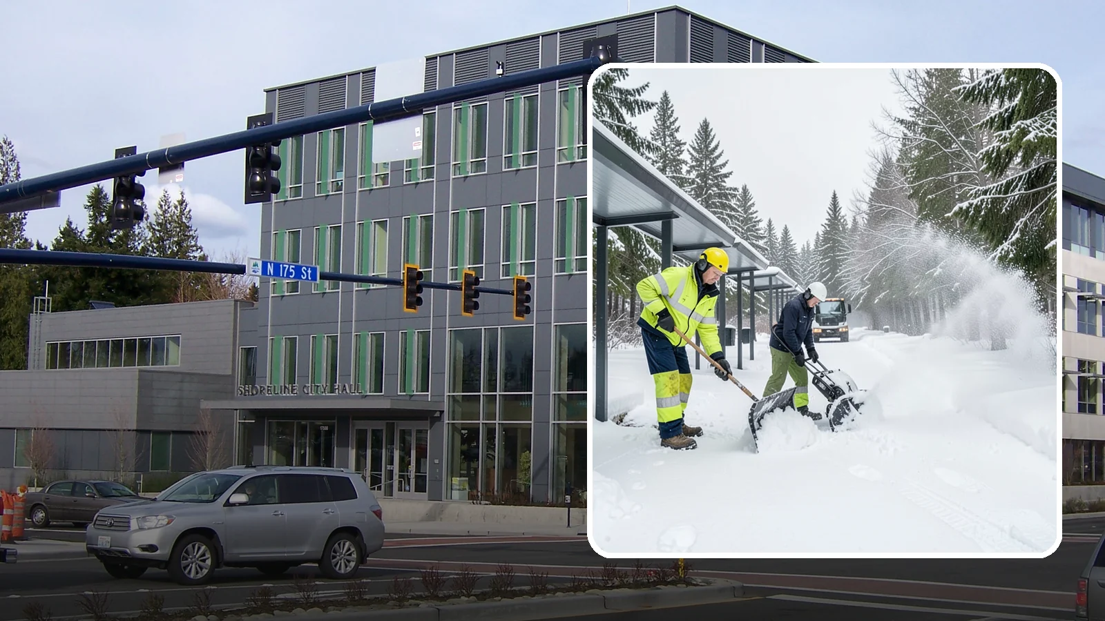 Handicap Parking Clearing in Shoreline, King County, WA - We clear accessible parking stalls and their access aisles fully so they stay usable for Western Washington visitors all winter.
