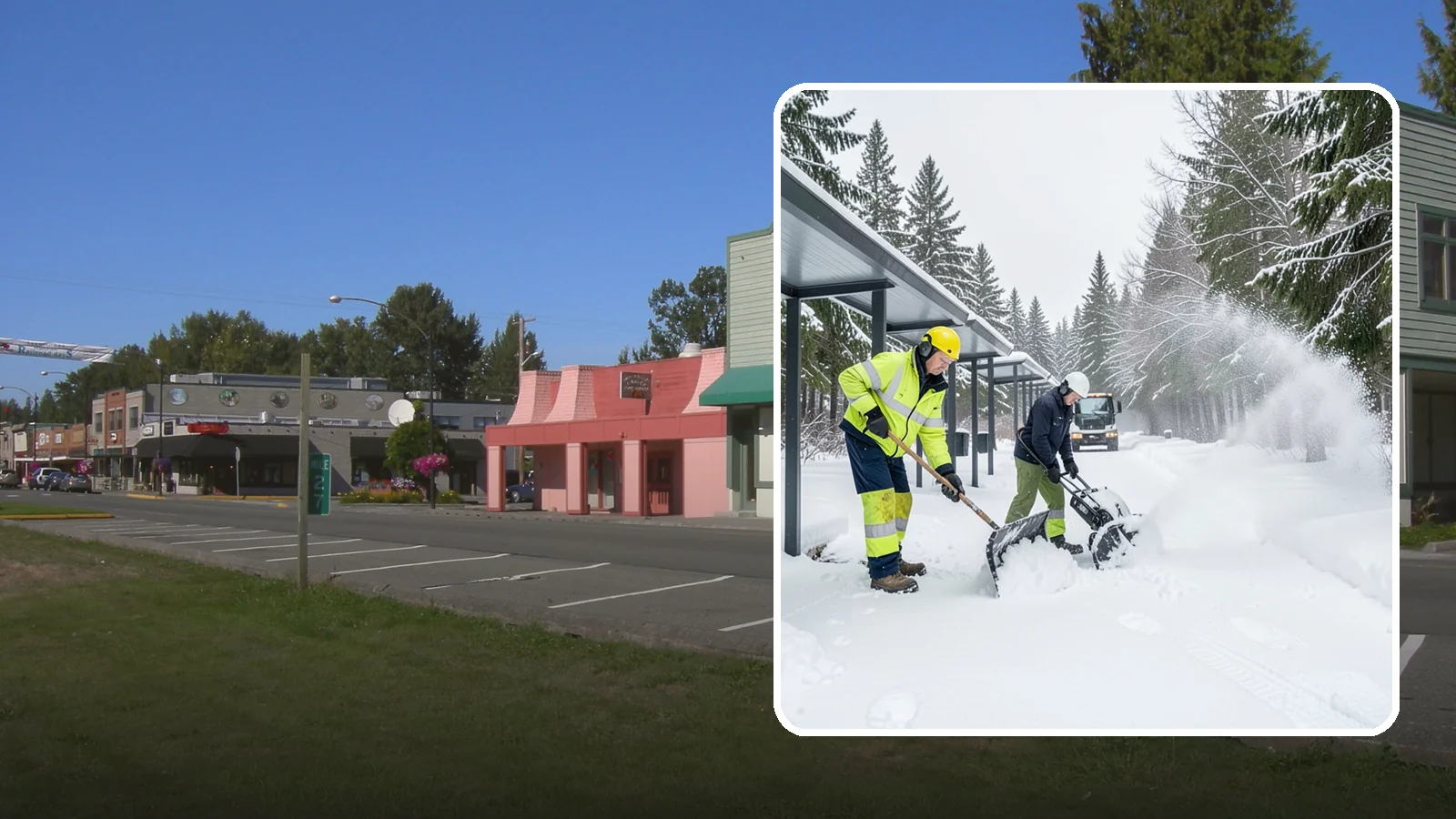 Handicap Parking Clearing in Snoqualmie, King County, WA - We clear accessible parking stalls and their access aisles fully so they stay usable for Western Washington visitors all winter.