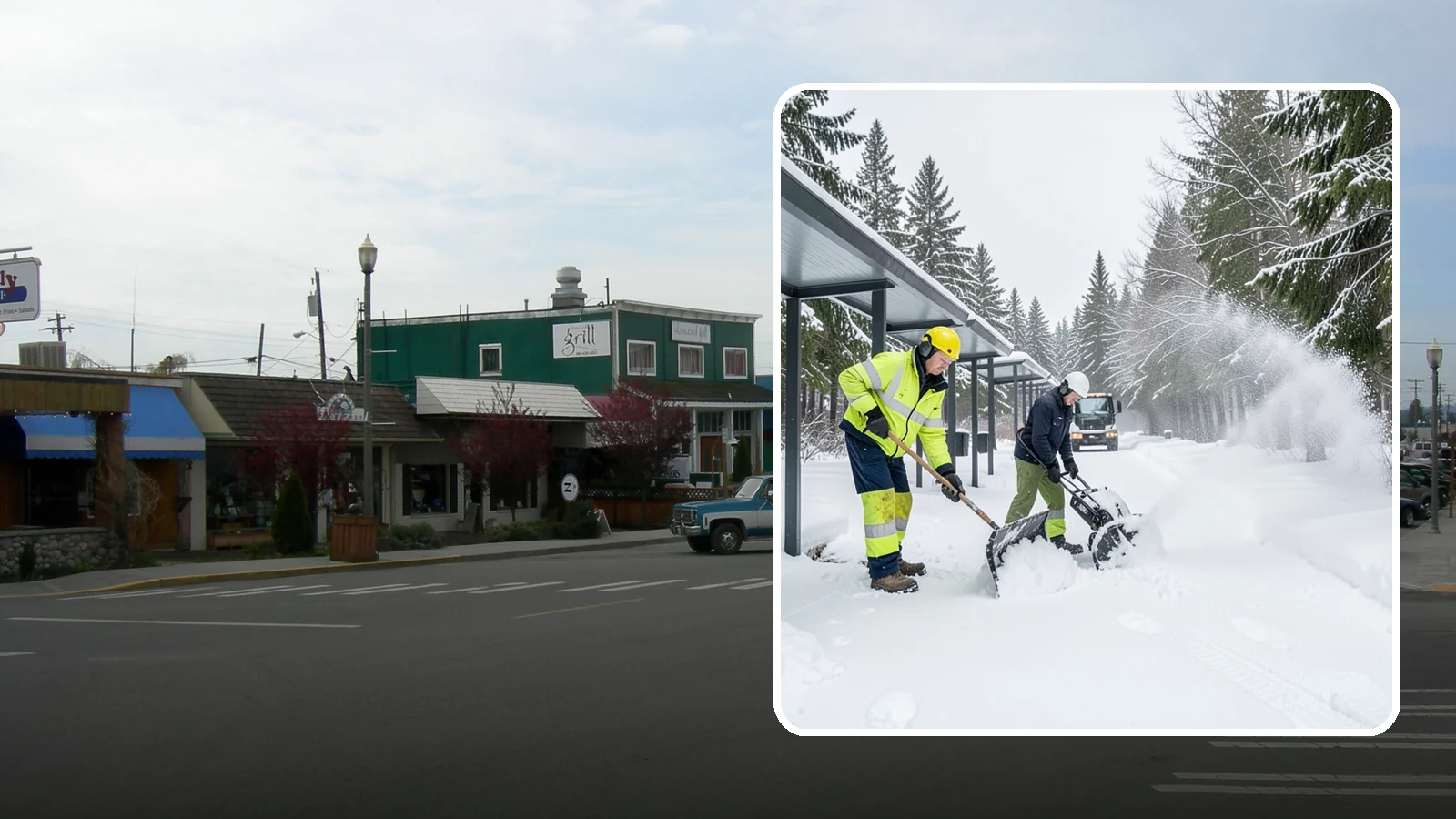 Handicap Parking Clearing in Stanwood, Snohomish County, WA - We clear accessible parking stalls and their access aisles fully so they stay usable for Western Washington visitors all winter.