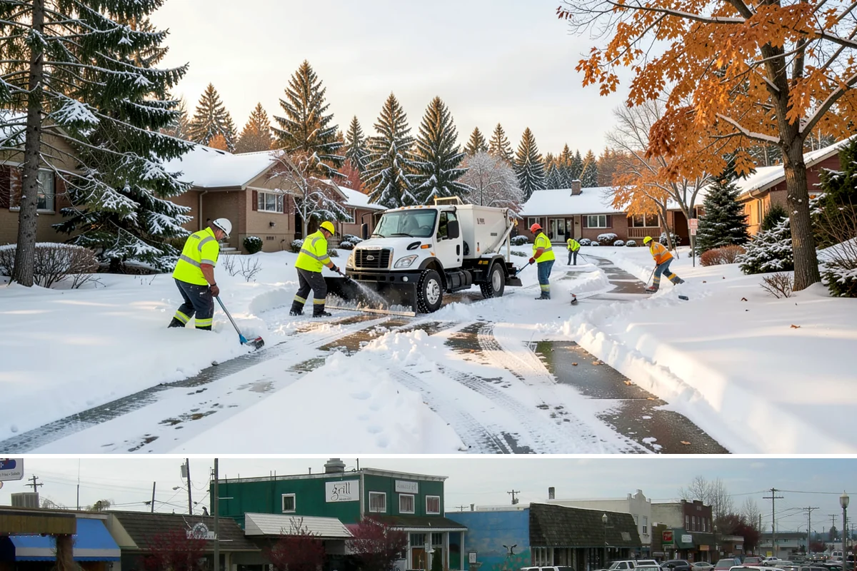 Handicap Parking Clearing in Stanwood, Snohomish County, WA - Cleared before business hours after each snow event across the winter season.