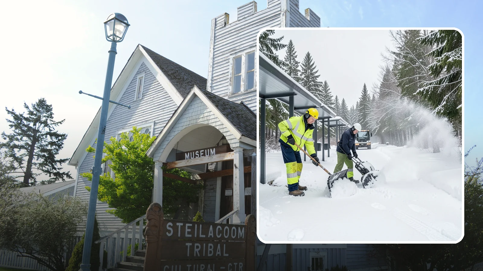 Handicap Parking Clearing in Steilacoom, Pierce County, WA - We clear accessible parking stalls and their access aisles fully so they stay usable for Western Washington visitors all winter.