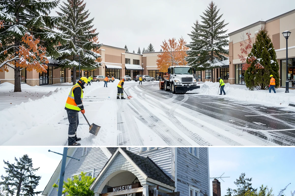 Handicap Parking Clearing in Steilacoom, Pierce County, WA - Cleared before business hours after each snow event across the winter season.