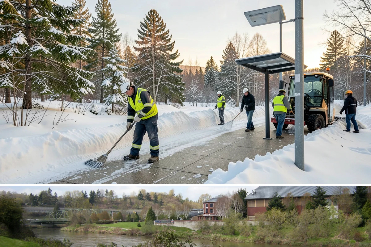 Handicap Parking Clearing in Tukwila, King County, WA - Cleared before business hours after each snow event across the winter season.