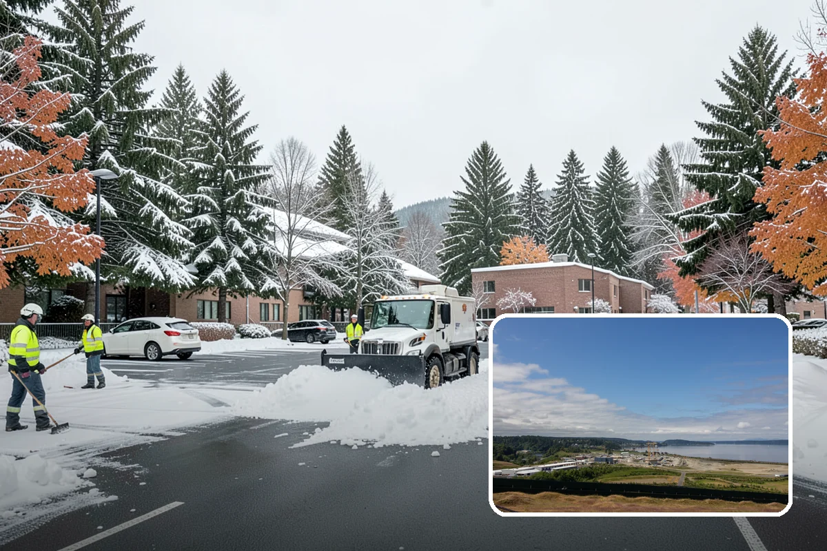 Handicap Parking Clearing in University Place, Pierce County, WA - Keeps accessible stalls truly usable in winter