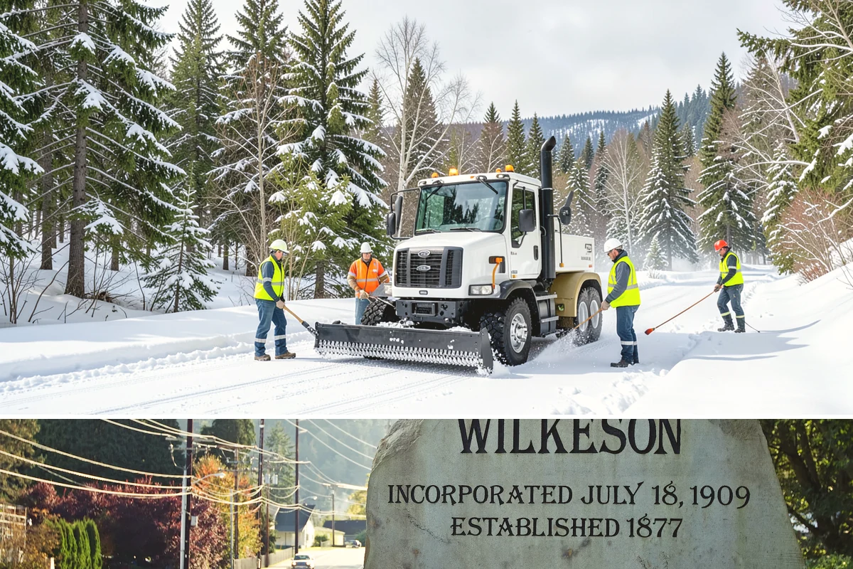 Handicap Parking Clearing in Wilkeson, Pierce County, WA - Cleared before business hours after each snow event across the winter season.