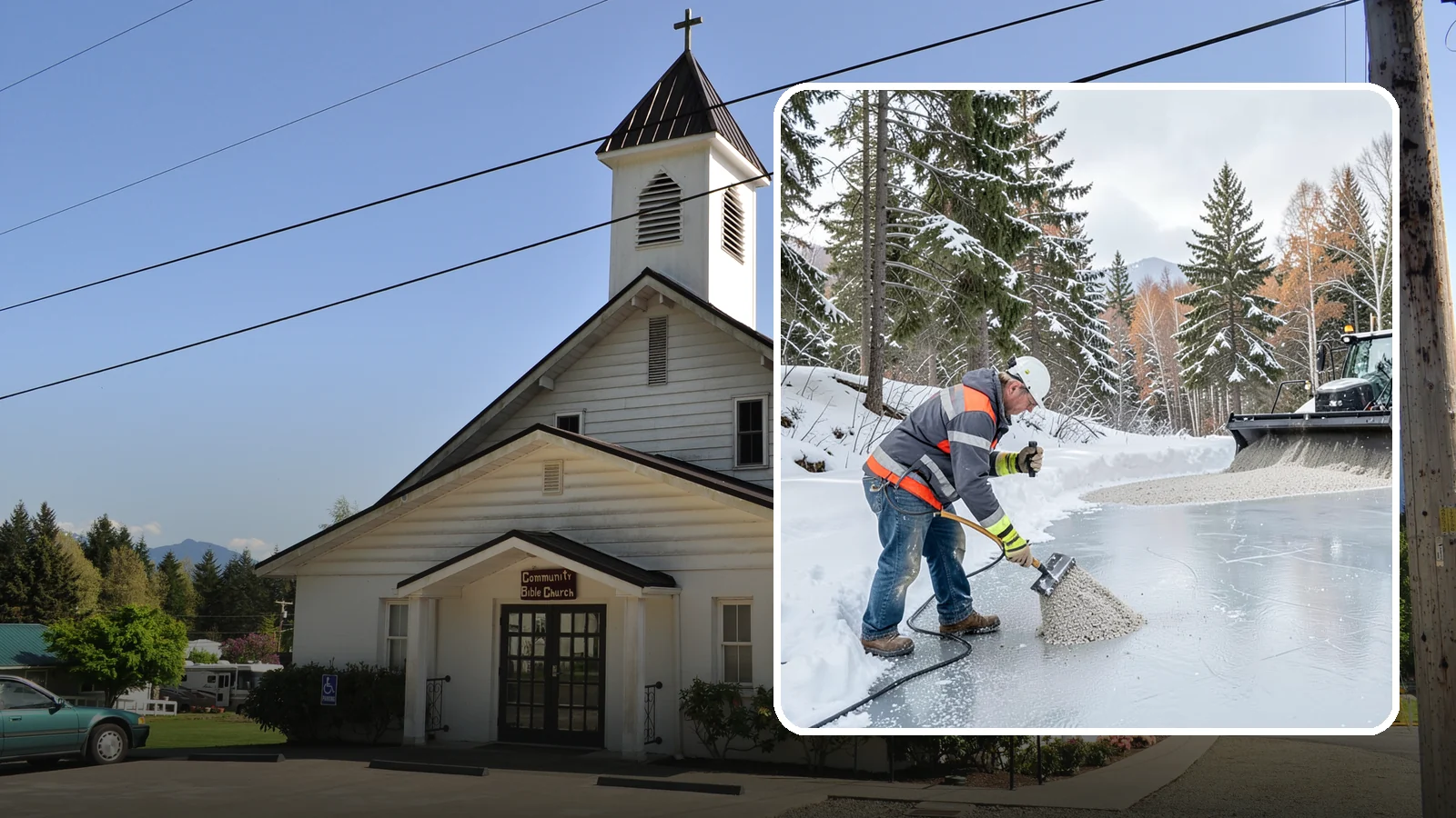 Heat Cable Installation in Concrete, Skagit County, WA - We install roof heat cables that keep drainage paths open and stop ice dams from forming.