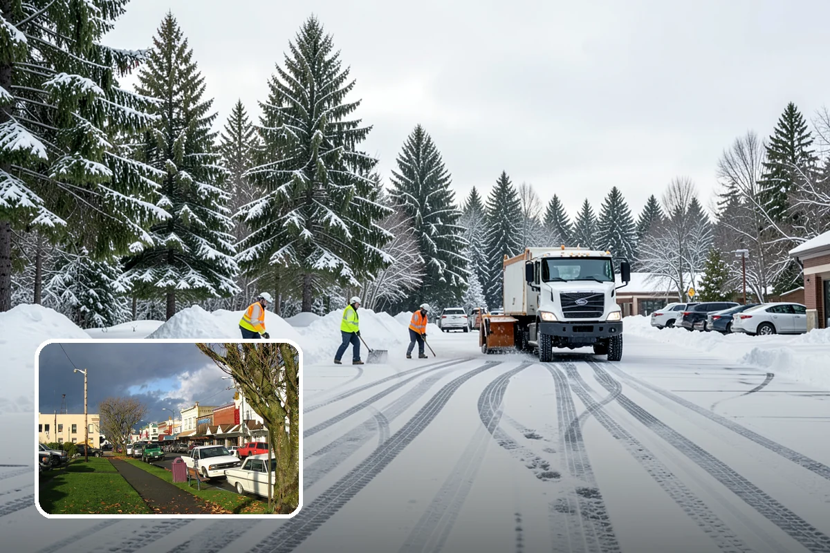 Heavy Snowfall Removal in Arlington, Snohomish County, WA - Equipment matched to dense, wet regional snow