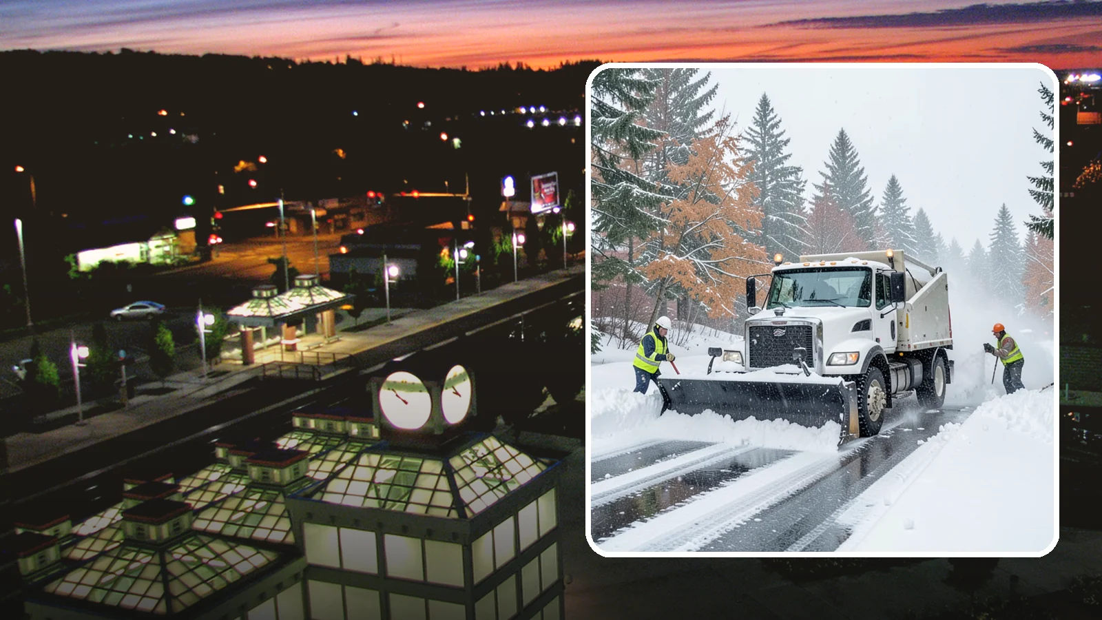 Heavy Snowfall Removal in Auburn, King County, WA - When a heavy, wet Cascade snowfall piles up fast, our equipment handles the load your shovel cannot.