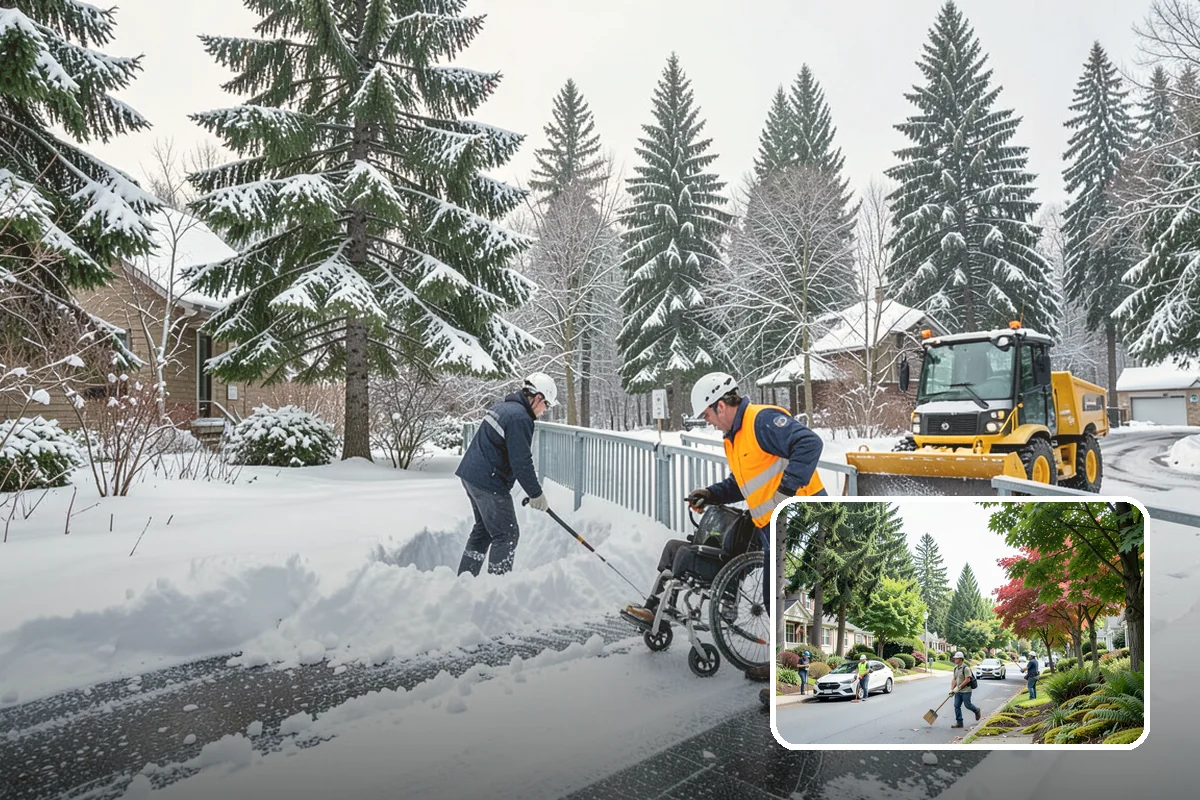 Heavy Snowfall Removal in Beaux Arts Village, King County, WA - Equipment matched to dense, wet regional snow