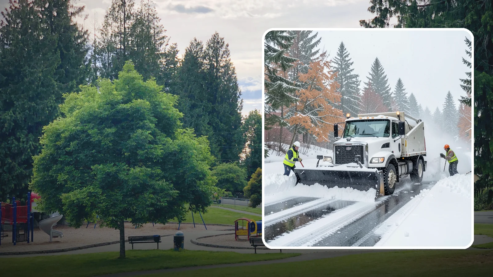 Heavy Snowfall Removal in Bonney Lake, Pierce County, WA - When a heavy, wet Cascade snowfall piles up fast, our equipment handles the load your shovel cannot.