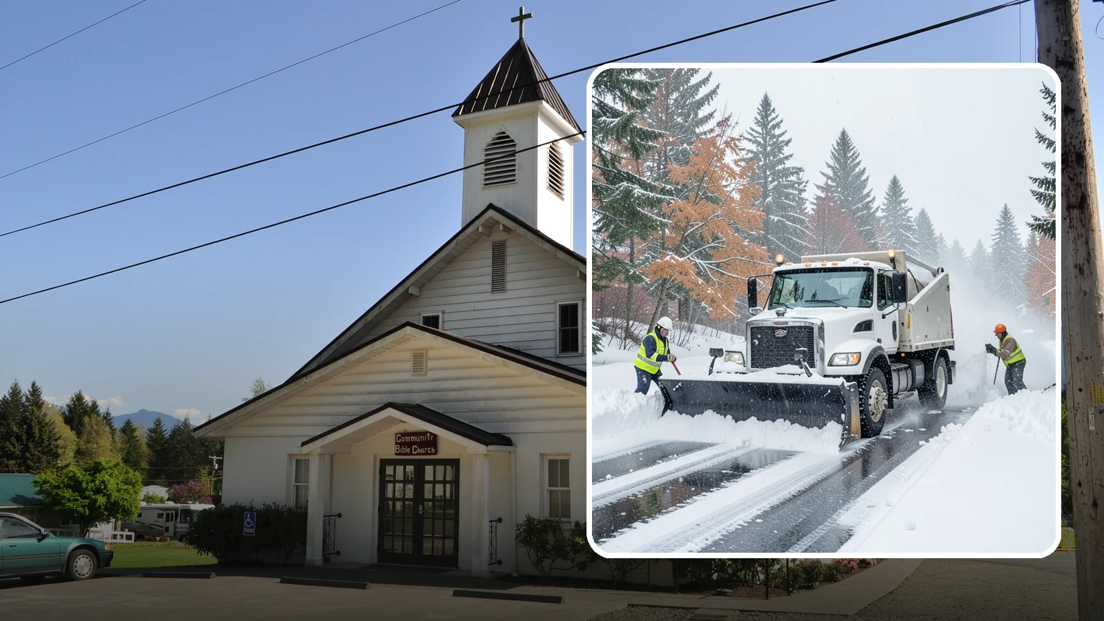 Heavy Snowfall Removal in Concrete, Skagit County, WA - When a heavy, wet Cascade snowfall piles up fast, our equipment handles the load your shovel cannot.