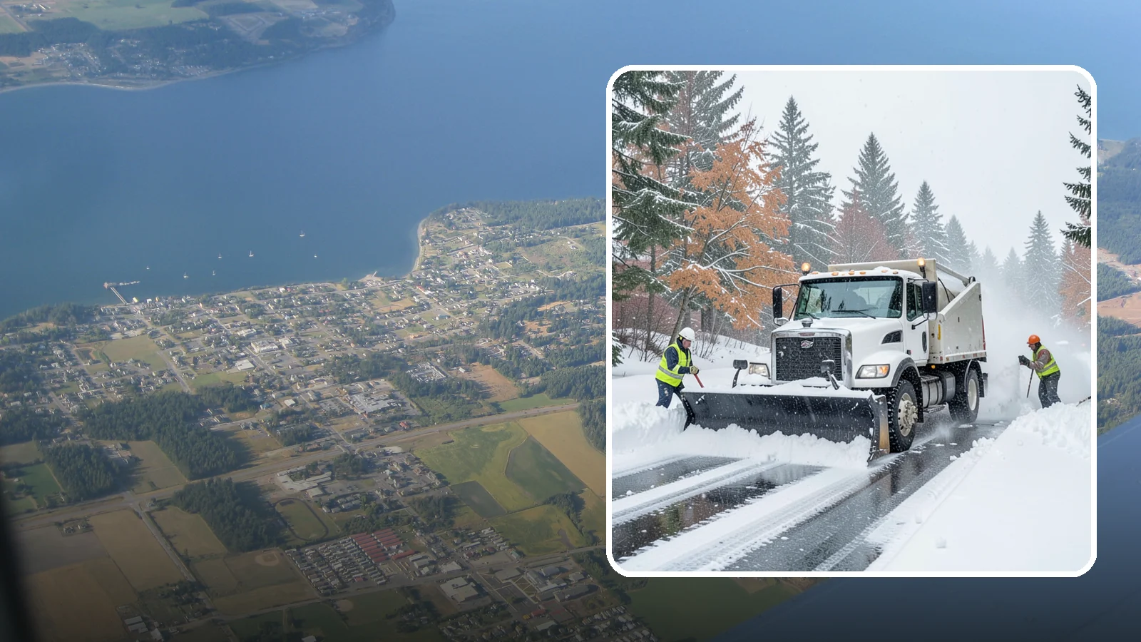 Heavy Snowfall Removal in Coupeville, Island County, WA - When a heavy, wet Cascade snowfall piles up fast, our equipment handles the load your shovel cannot.