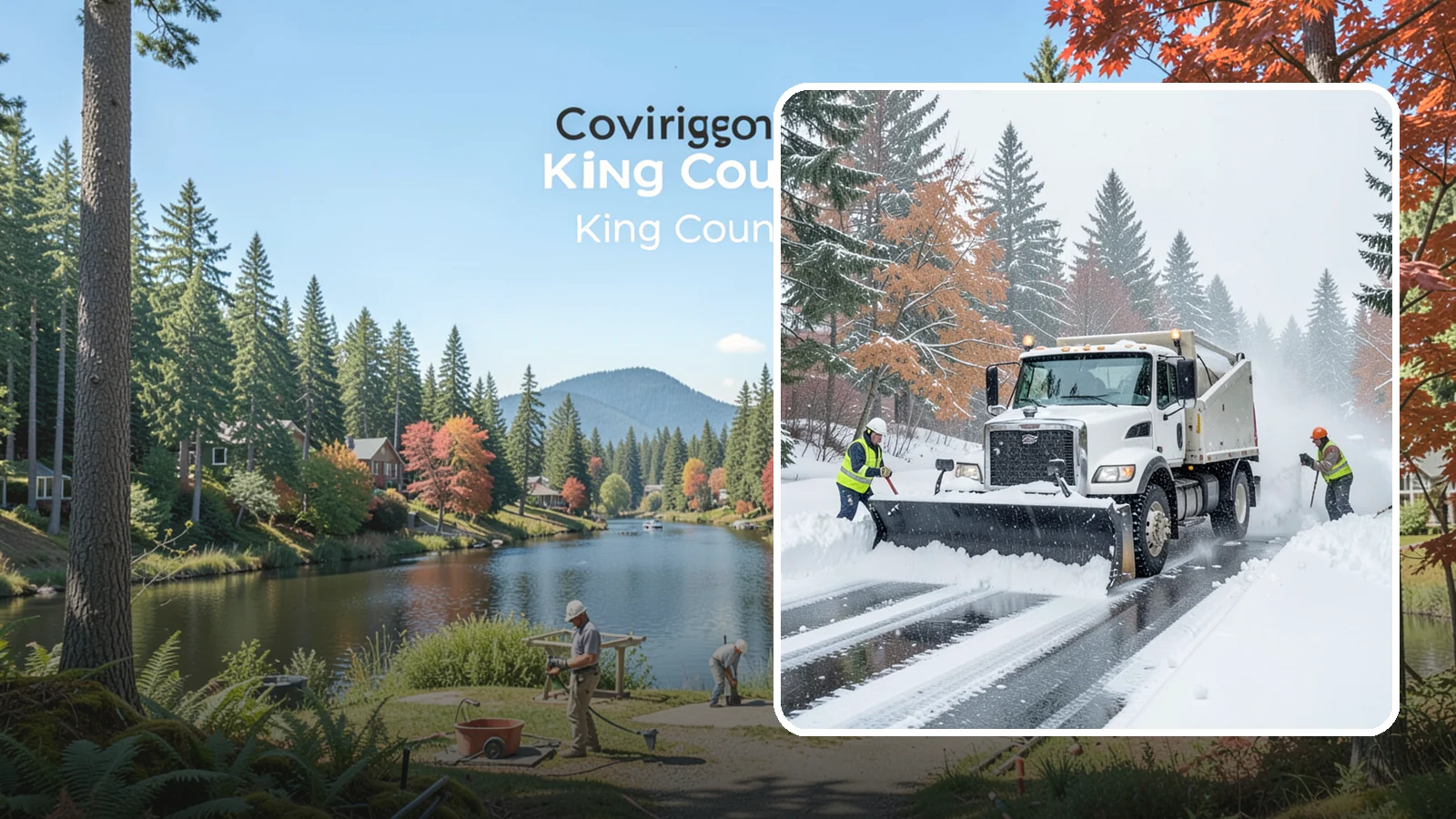 Heavy Snowfall Removal in Covington, King County, WA - When a heavy, wet Cascade snowfall piles up fast, our equipment handles the load your shovel cannot.