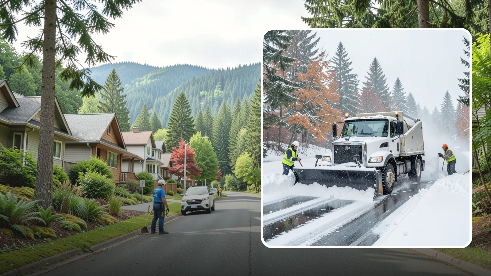 Heavy Snowfall Removal in Darrington, Snohomish County, WA - When a heavy, wet Cascade snowfall piles up fast, our equipment handles the load your shovel cannot.