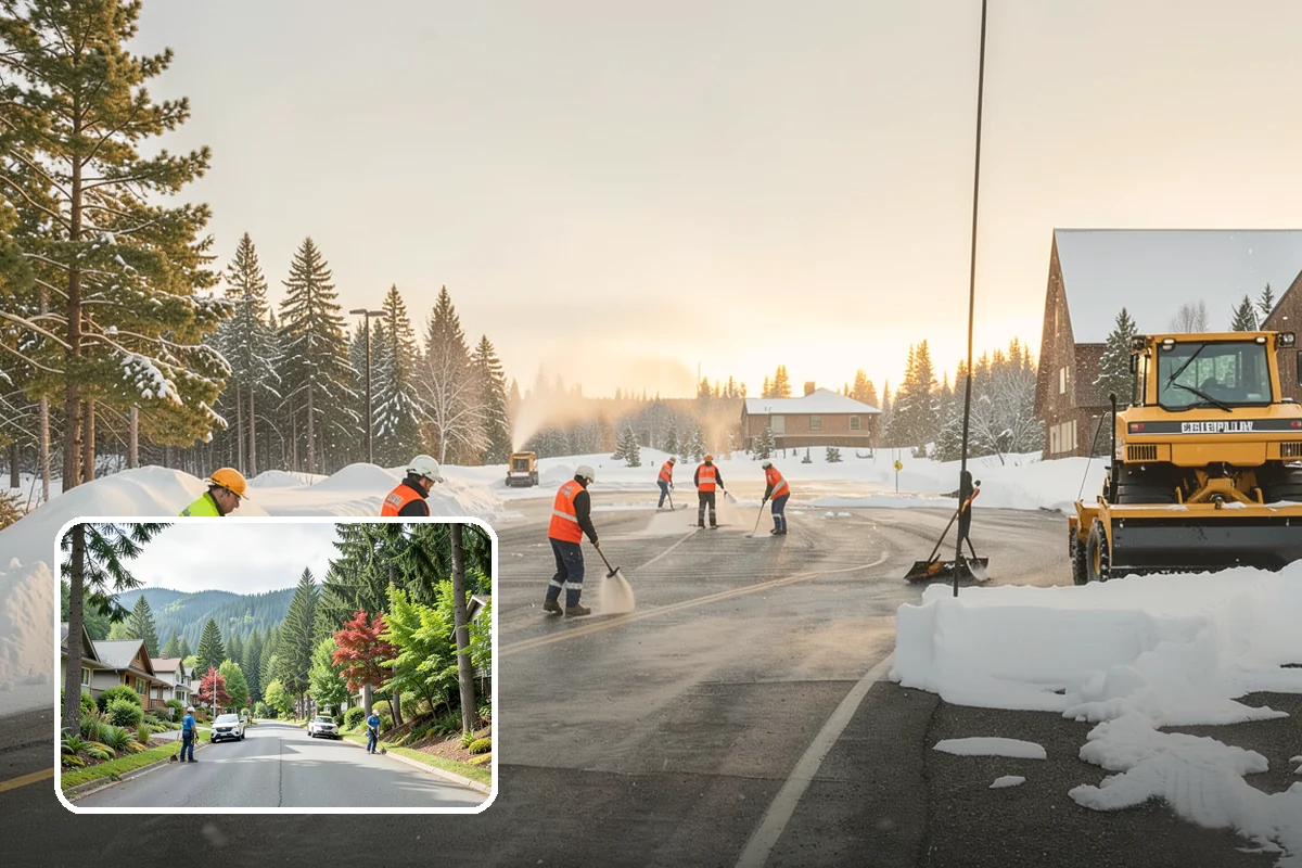 Heavy Snowfall Removal in Darrington, Snohomish County, WA - Equipment matched to dense, wet regional snow