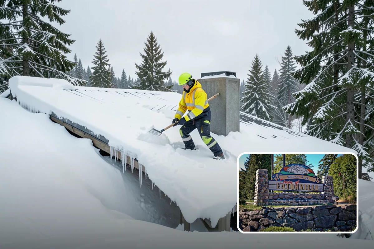 Heavy Snowfall Removal in Eatonville, Pierce County, WA - Equipment matched to dense, wet regional snow
