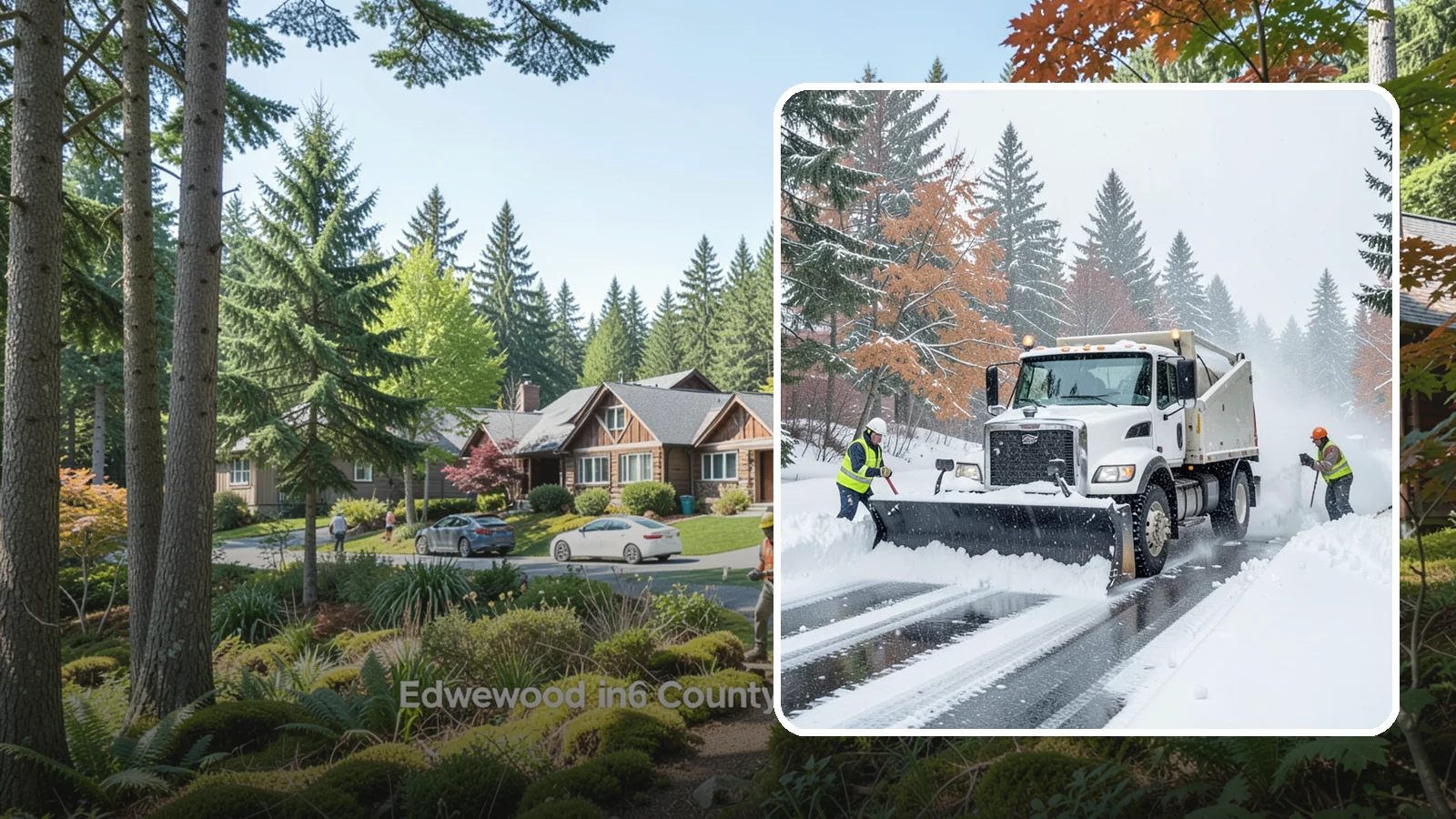 Heavy Snowfall Removal in Edgewood, Pierce County, WA - When a heavy, wet Cascade snowfall piles up fast, our equipment handles the load your shovel cannot.