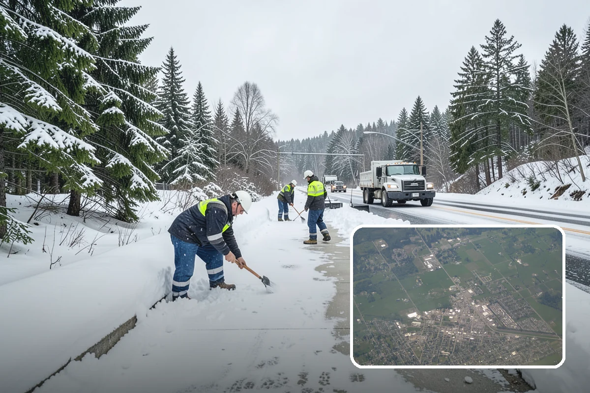 Heavy Snowfall Removal in Enumclaw, King County, WA - Equipment matched to dense, wet regional snow