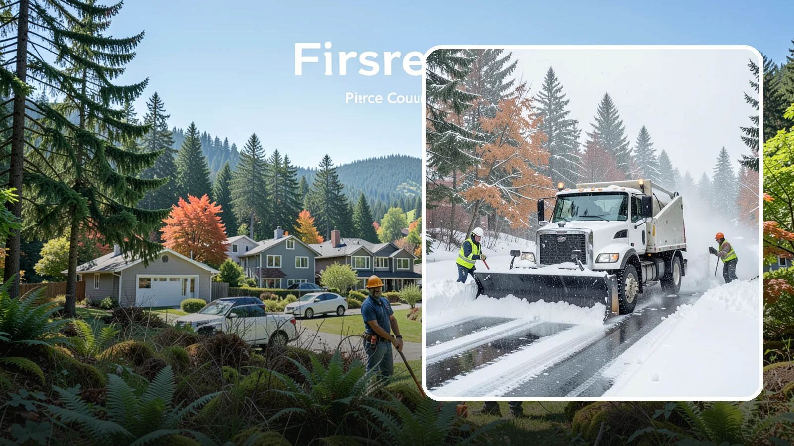 Heavy Snowfall Removal in Fircrest, Pierce County, WA - When a heavy, wet Cascade snowfall piles up fast, our equipment handles the load your shovel cannot.