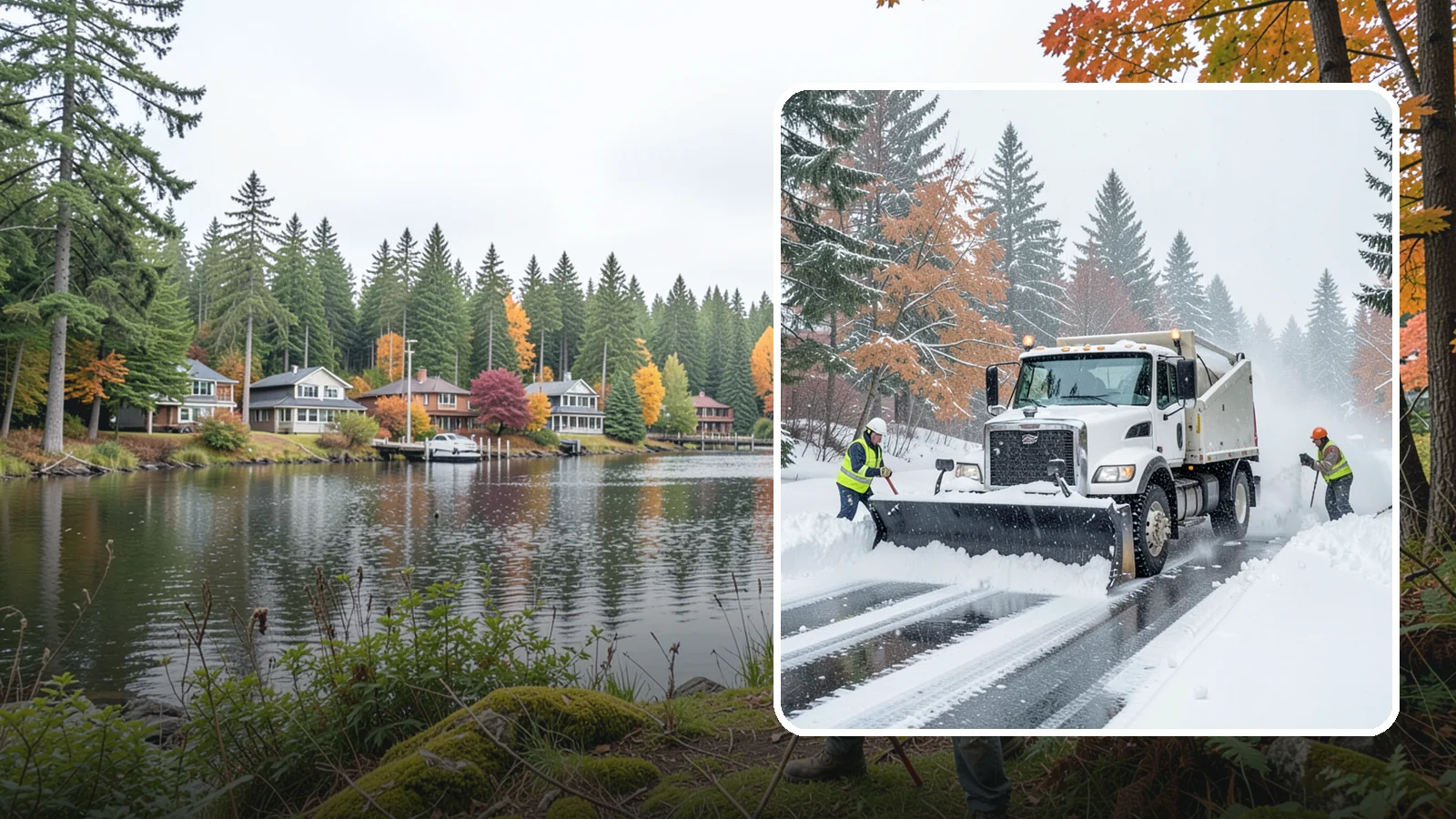 Heavy Snowfall Removal in La Conner, Skagit County, WA - When a heavy, wet Cascade snowfall piles up fast, our equipment handles the load your shovel cannot.