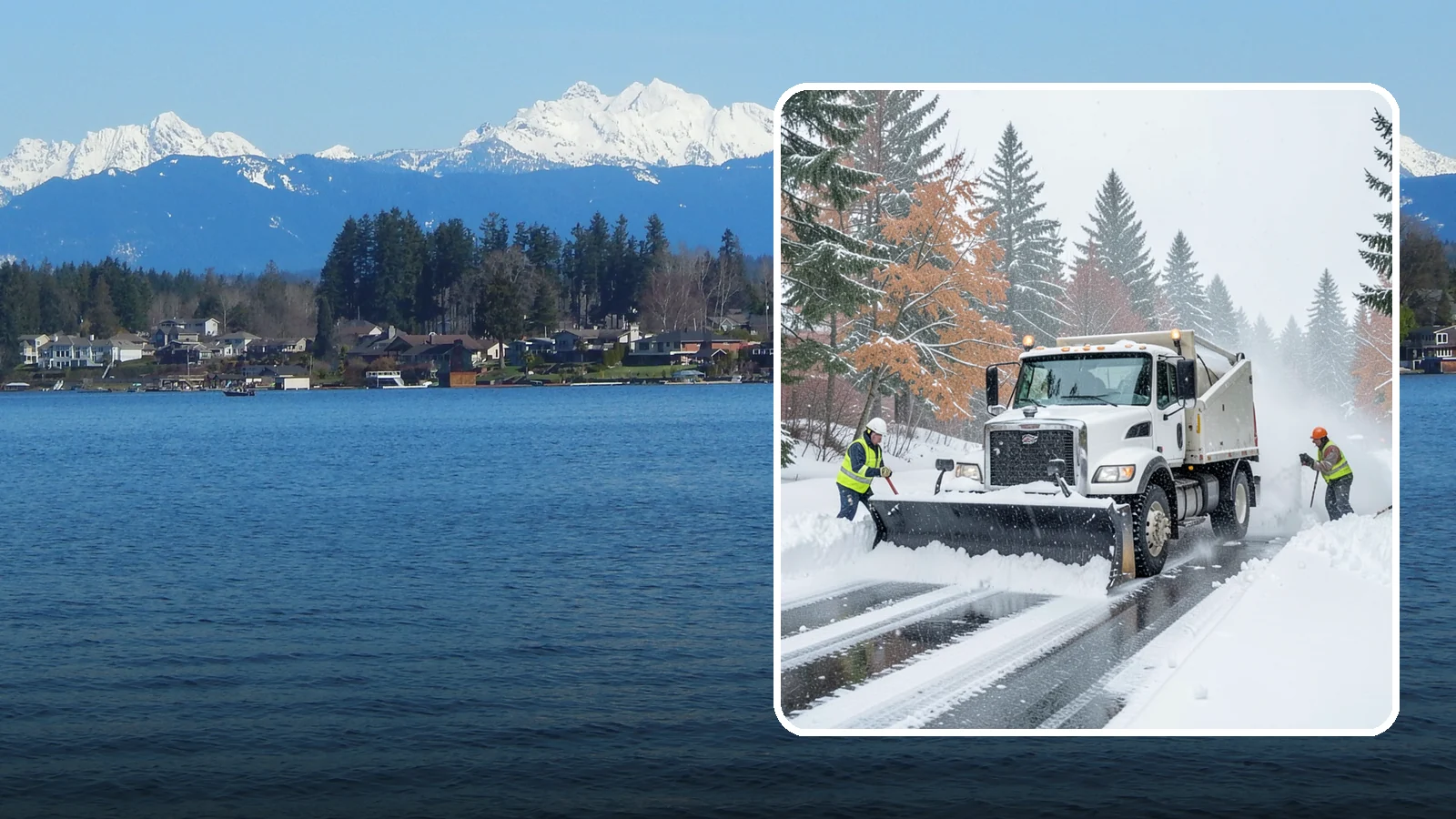 Heavy Snowfall Removal in Lake Stevens, Snohomish County, WA - When a heavy, wet Cascade snowfall piles up fast, our equipment handles the load your shovel cannot.