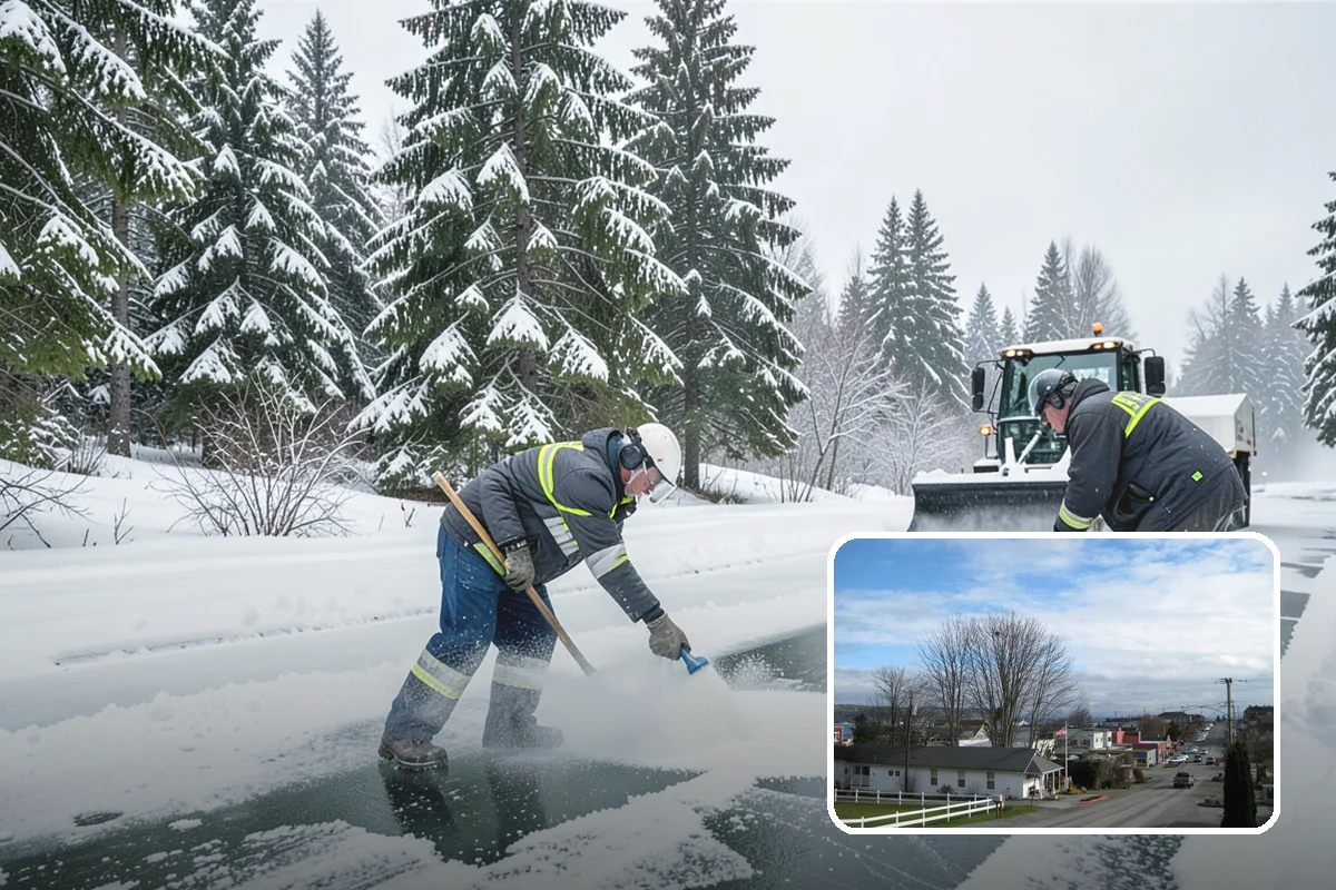 Heavy Snowfall Removal in Langley, Island County, WA - Equipment matched to dense, wet regional snow