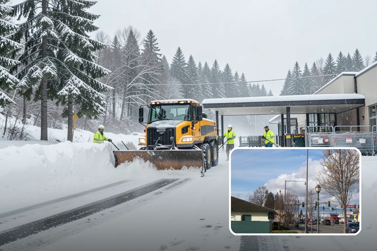 Heavy Snowfall Removal in Marysville, Snohomish County, WA - Equipment matched to dense, wet regional snow