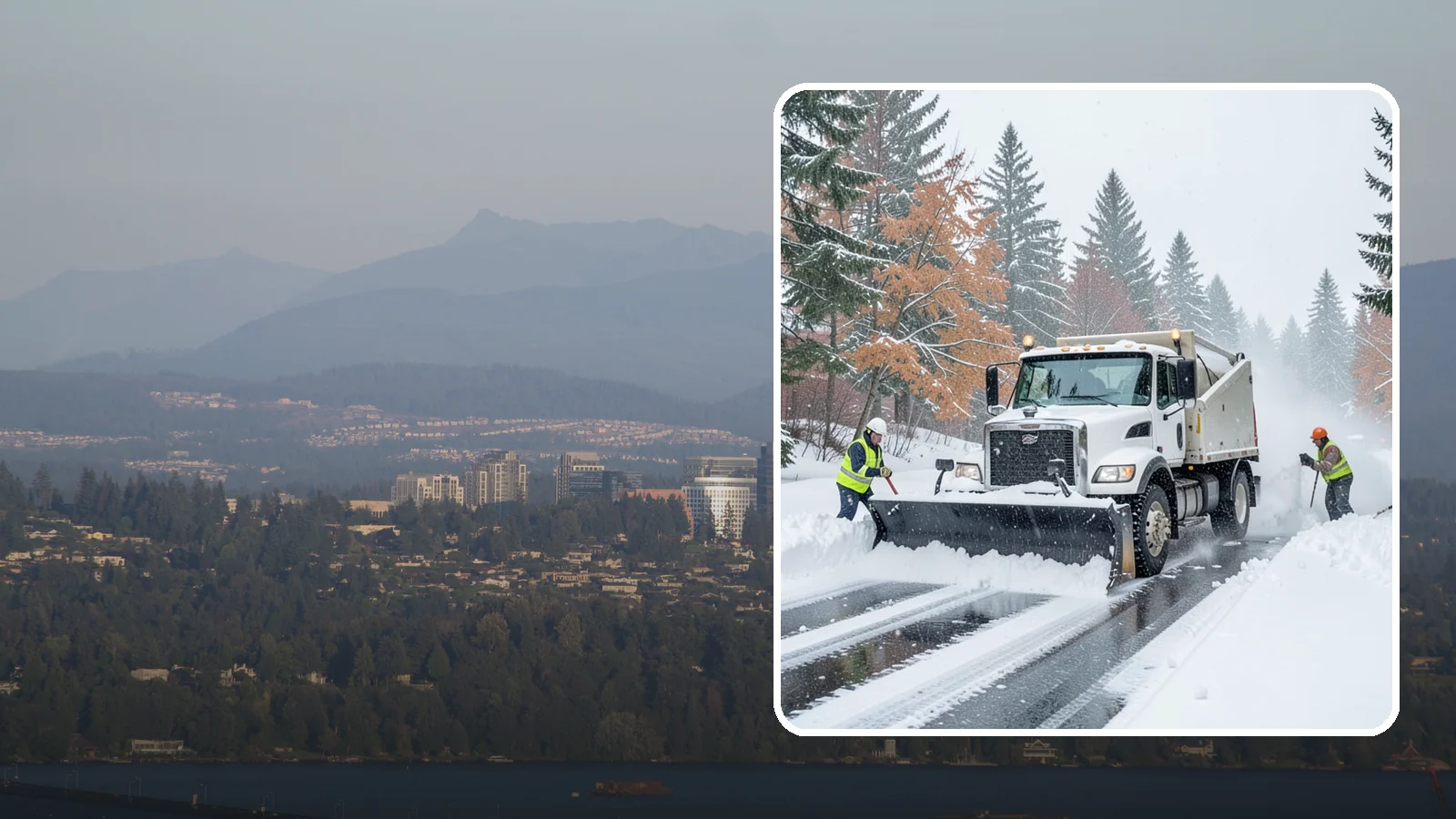 Heavy Snowfall Removal in Medina, King County, WA - When a heavy, wet Cascade snowfall piles up fast, our equipment handles the load your shovel cannot.