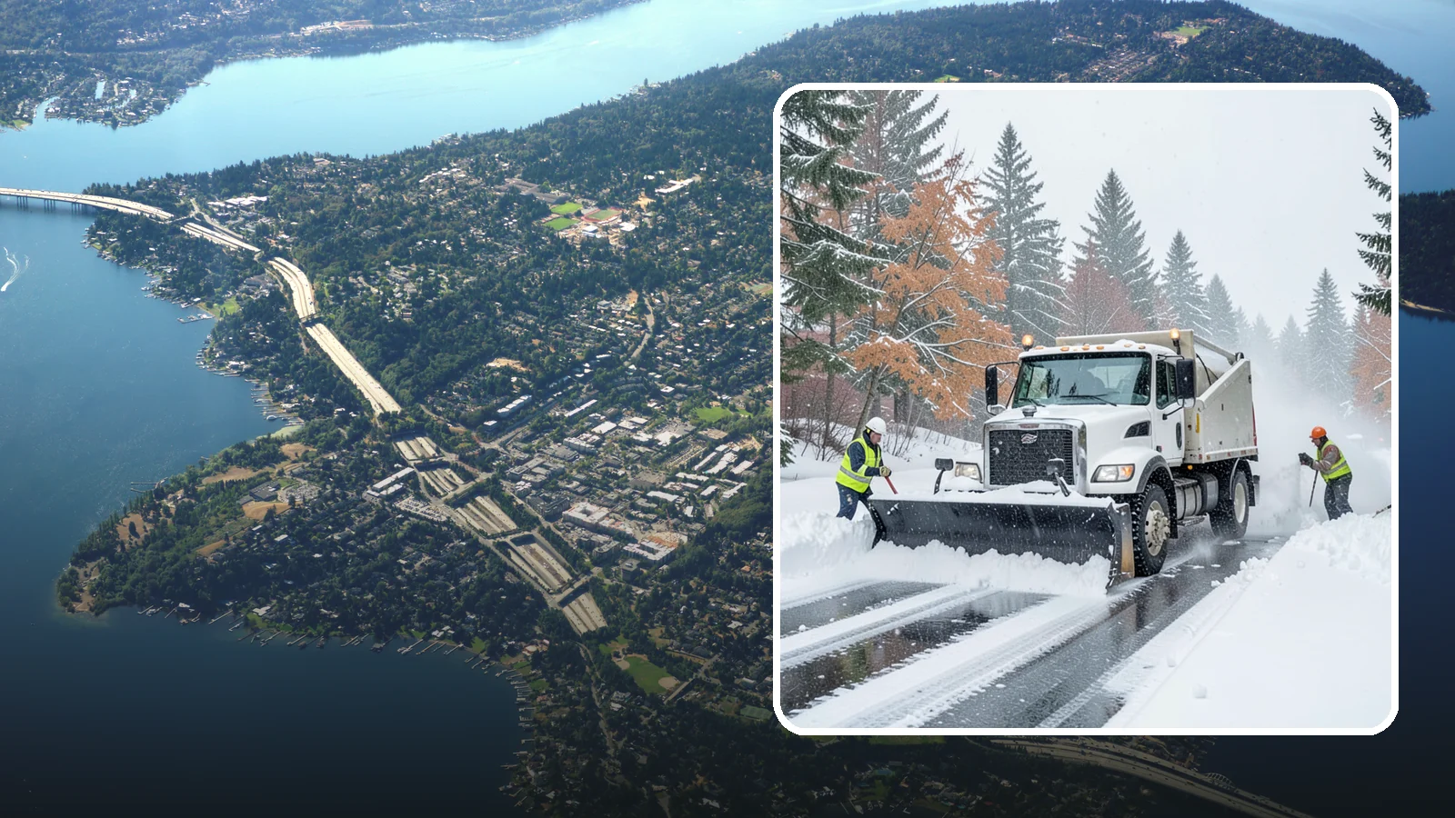 Heavy Snowfall Removal in Mercer Island, King County, WA - When a heavy, wet Cascade snowfall piles up fast, our equipment handles the load your shovel cannot.