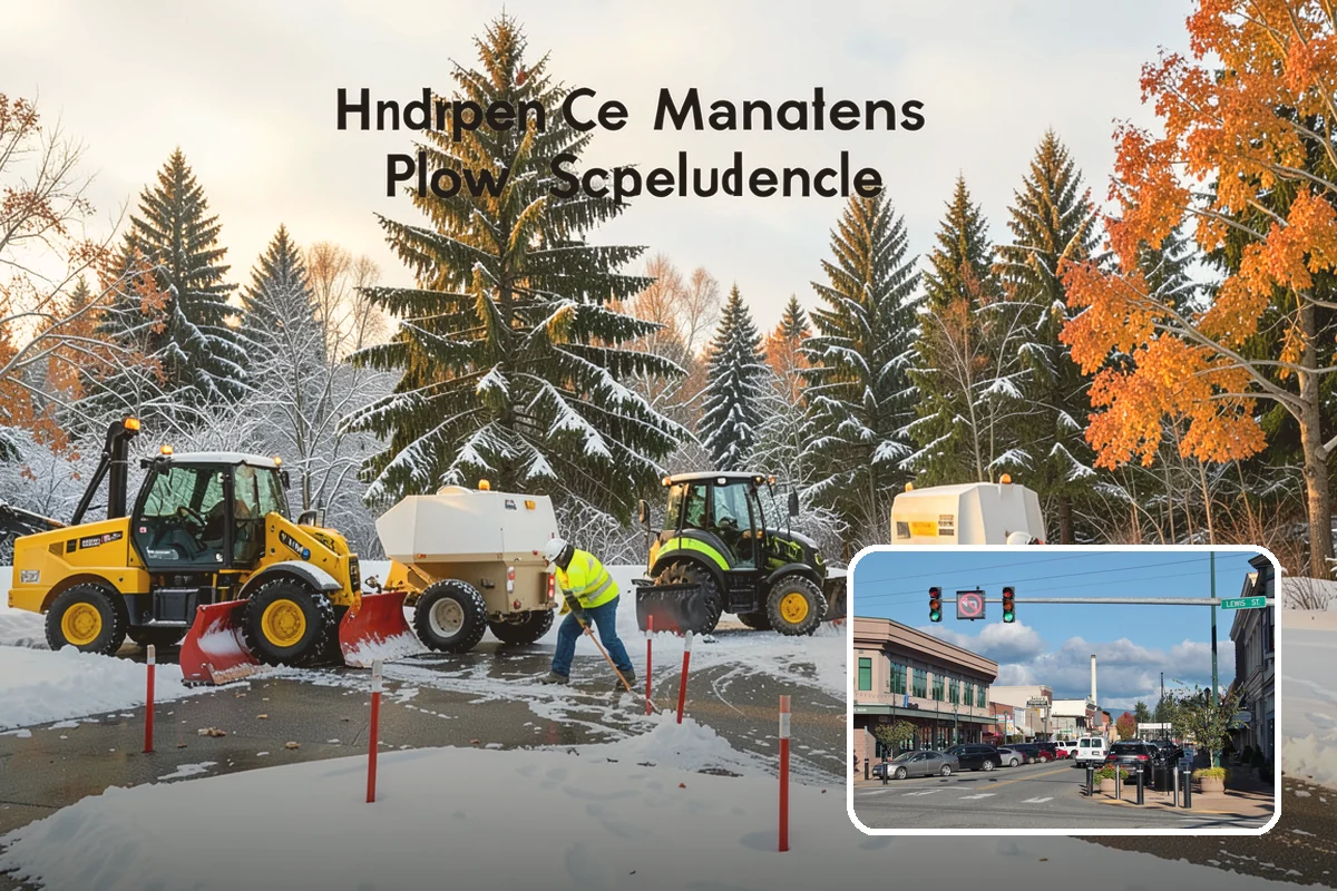 Heavy Snowfall Removal in Monroe, Snohomish County, WA - Equipment matched to dense, wet regional snow