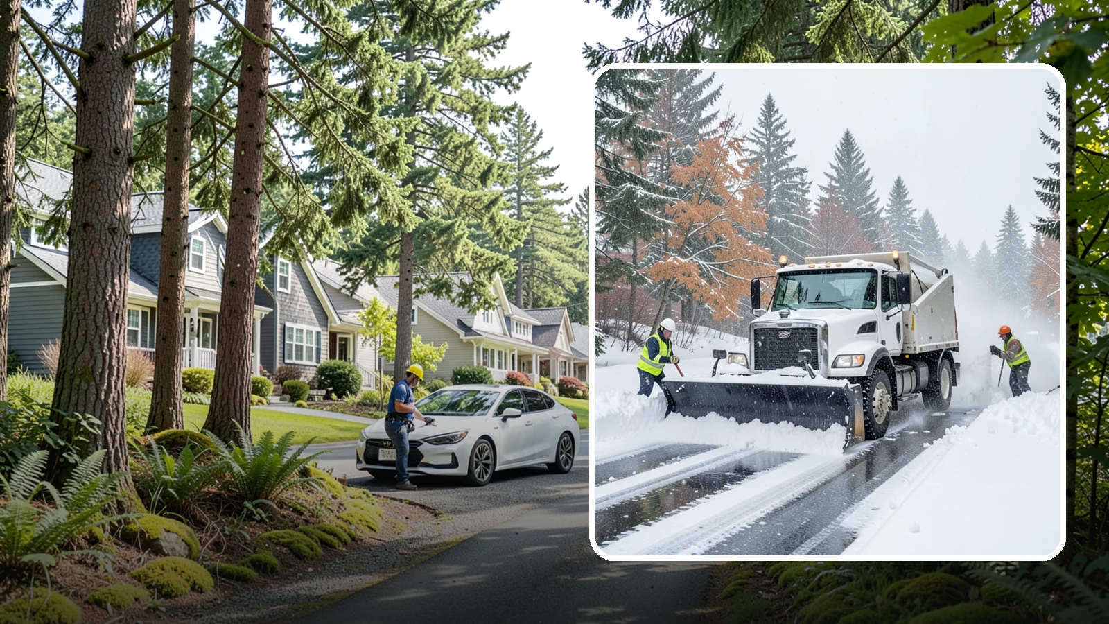 Heavy Snowfall Removal in Normandy Park, King County, WA - When a heavy, wet Cascade snowfall piles up fast, our equipment handles the load your shovel cannot.