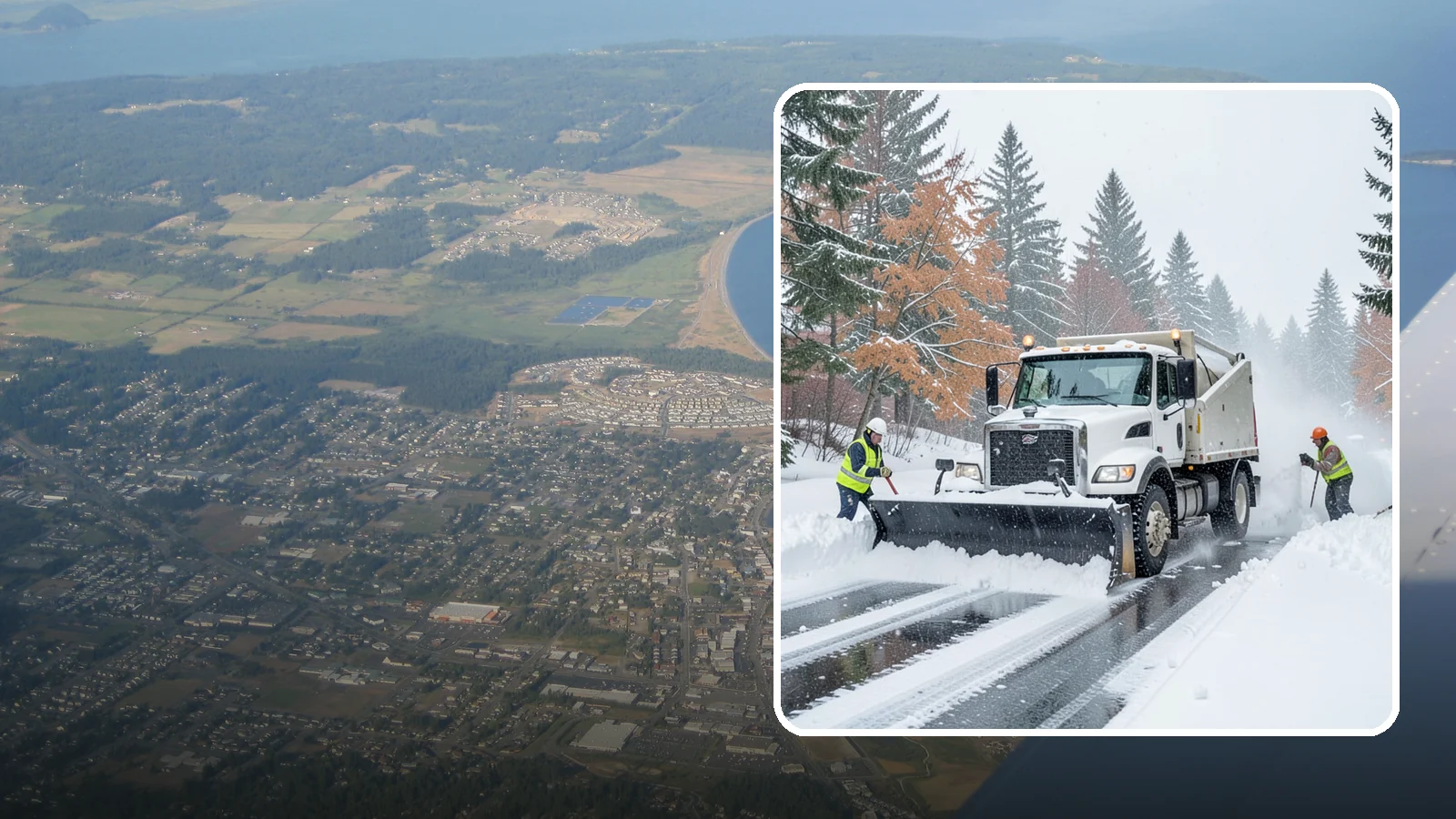Heavy Snowfall Removal in Oak Harbor, Island County, WA - When a heavy, wet Cascade snowfall piles up fast, our equipment handles the load your shovel cannot.