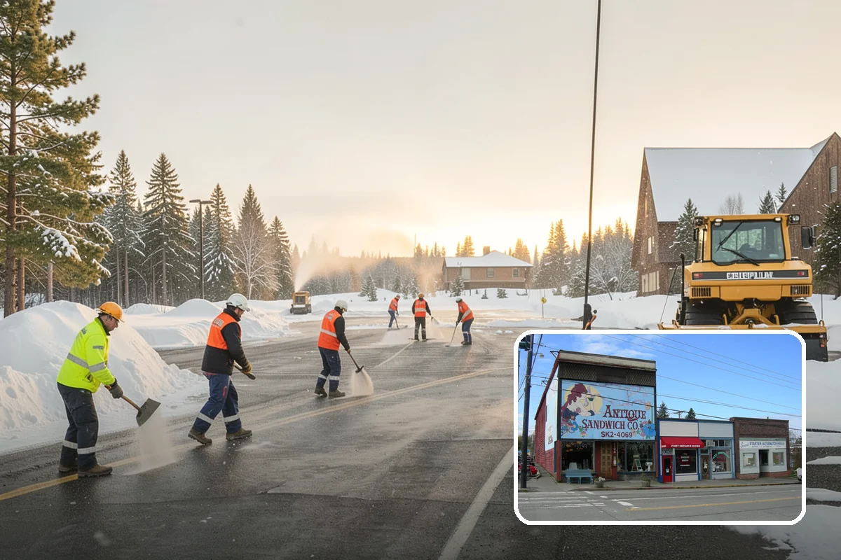 Heavy Snowfall Removal in Ruston, Pierce County, WA - Equipment matched to dense, wet regional snow
