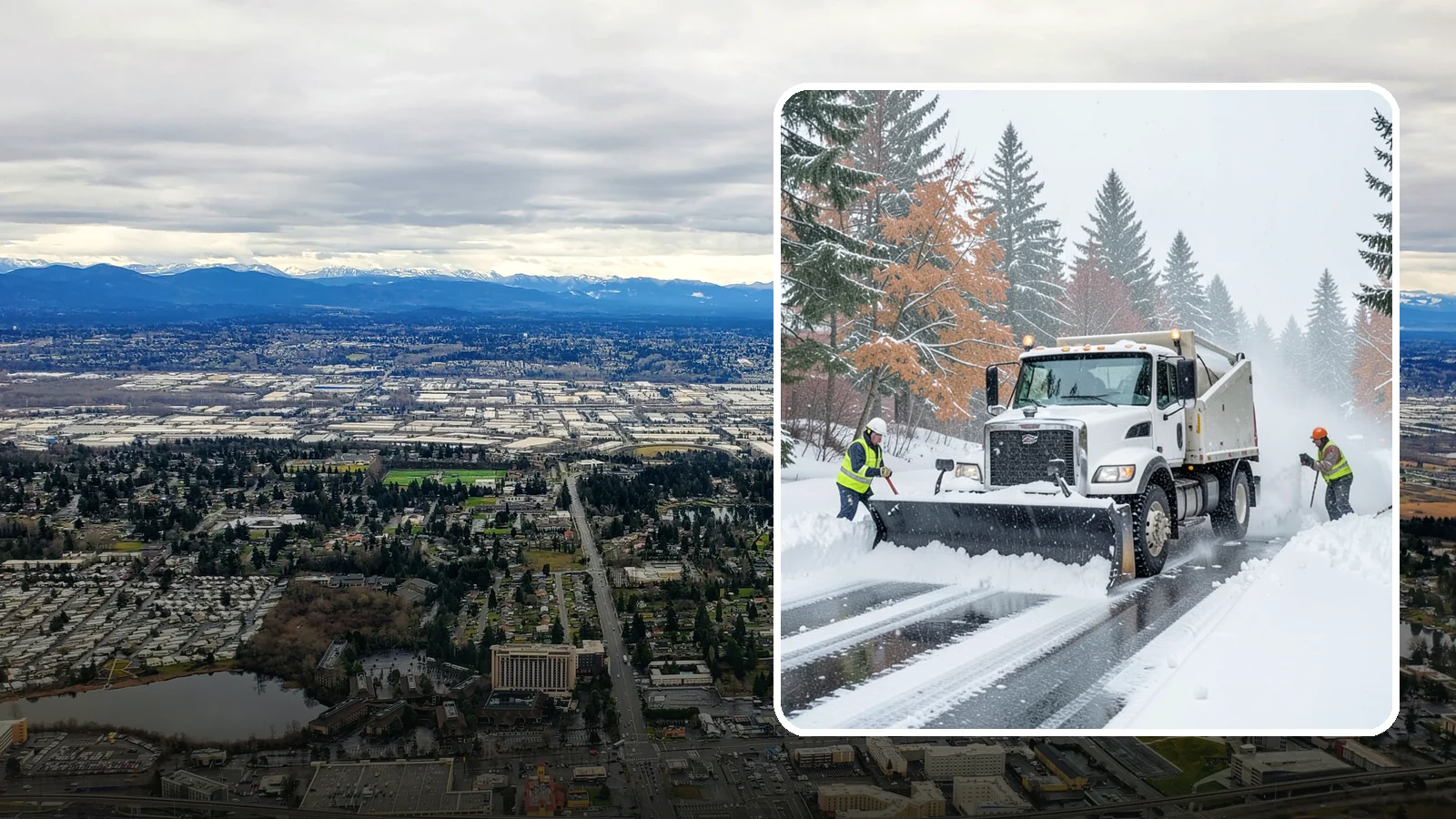 Heavy Snowfall Removal in SeaTac, King County, WA - When a heavy, wet Cascade snowfall piles up fast, our equipment handles the load your shovel cannot.