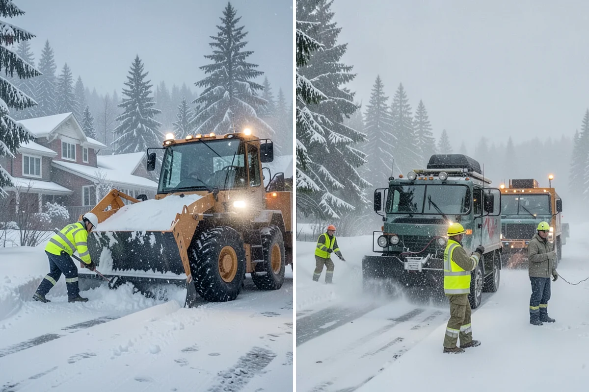 Heavy Snowfall Removal in Shoreline, King County, WA - Deploy plows and heavy equipment sized to the snowfall