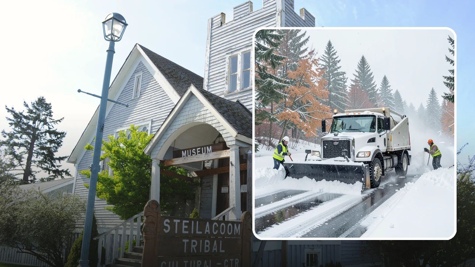Heavy Snowfall Removal in Steilacoom, Pierce County, WA - When a heavy, wet Cascade snowfall piles up fast, our equipment handles the load your shovel cannot.