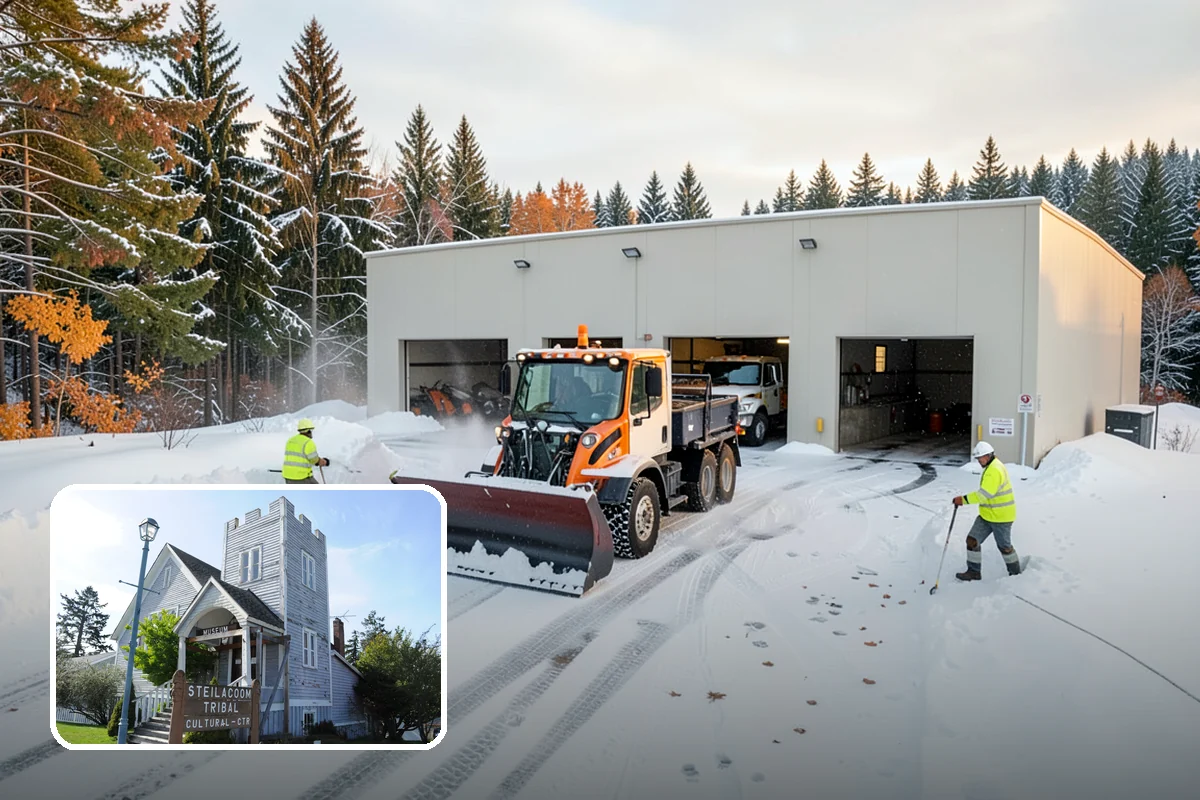 Heavy Snowfall Removal in Steilacoom, Pierce County, WA - Equipment matched to dense, wet regional snow