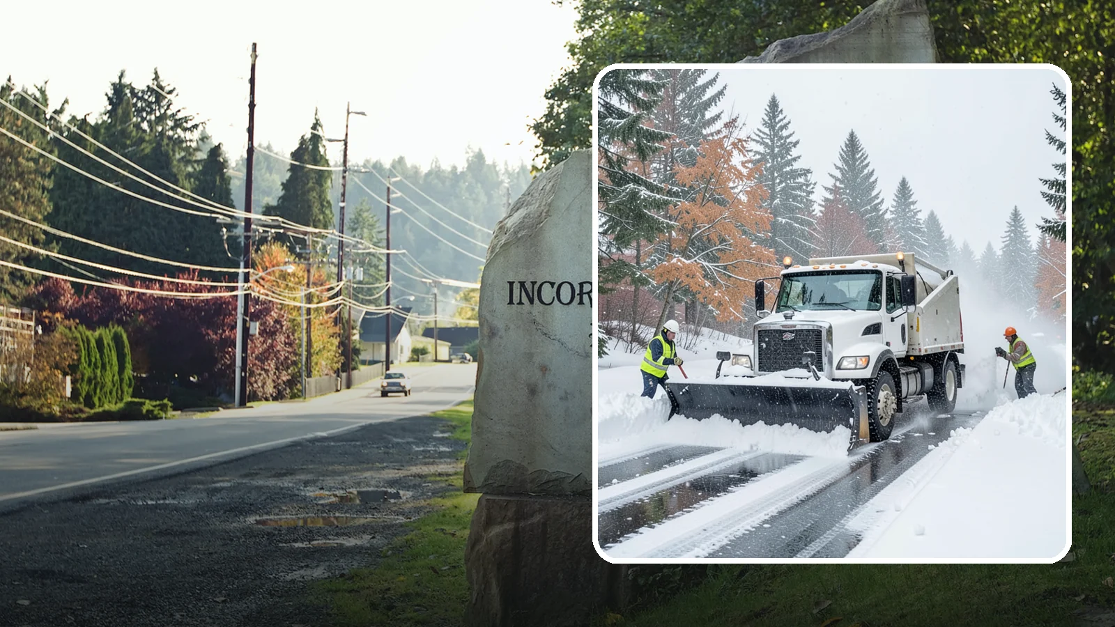 Heavy Snowfall Removal in Wilkeson, Pierce County, WA - When a heavy, wet Cascade snowfall piles up fast, our equipment handles the load your shovel cannot.