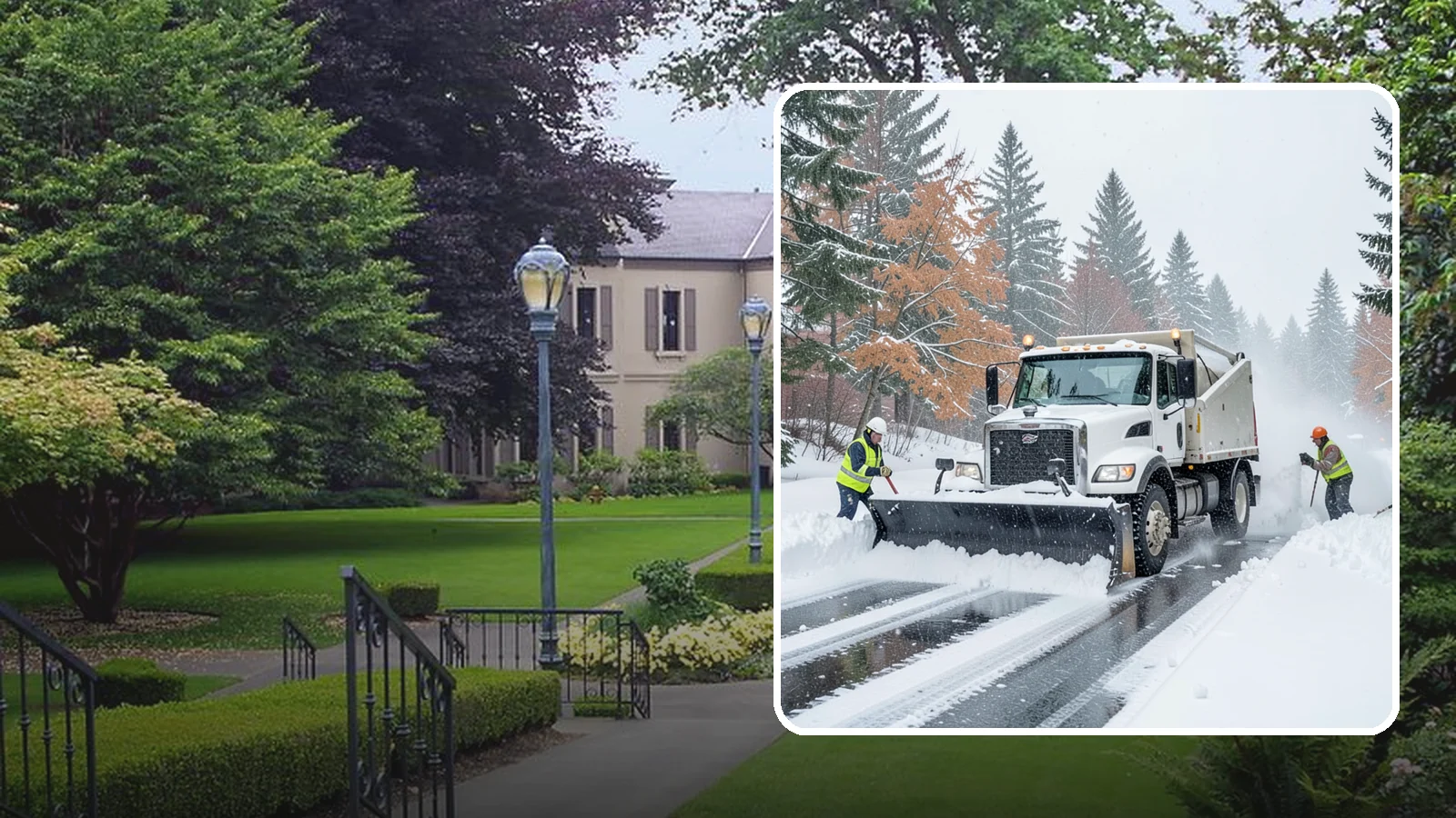 Heavy Snowfall Removal in Woodinville, King County, WA - When a heavy, wet Cascade snowfall piles up fast, our equipment handles the load your shovel cannot.