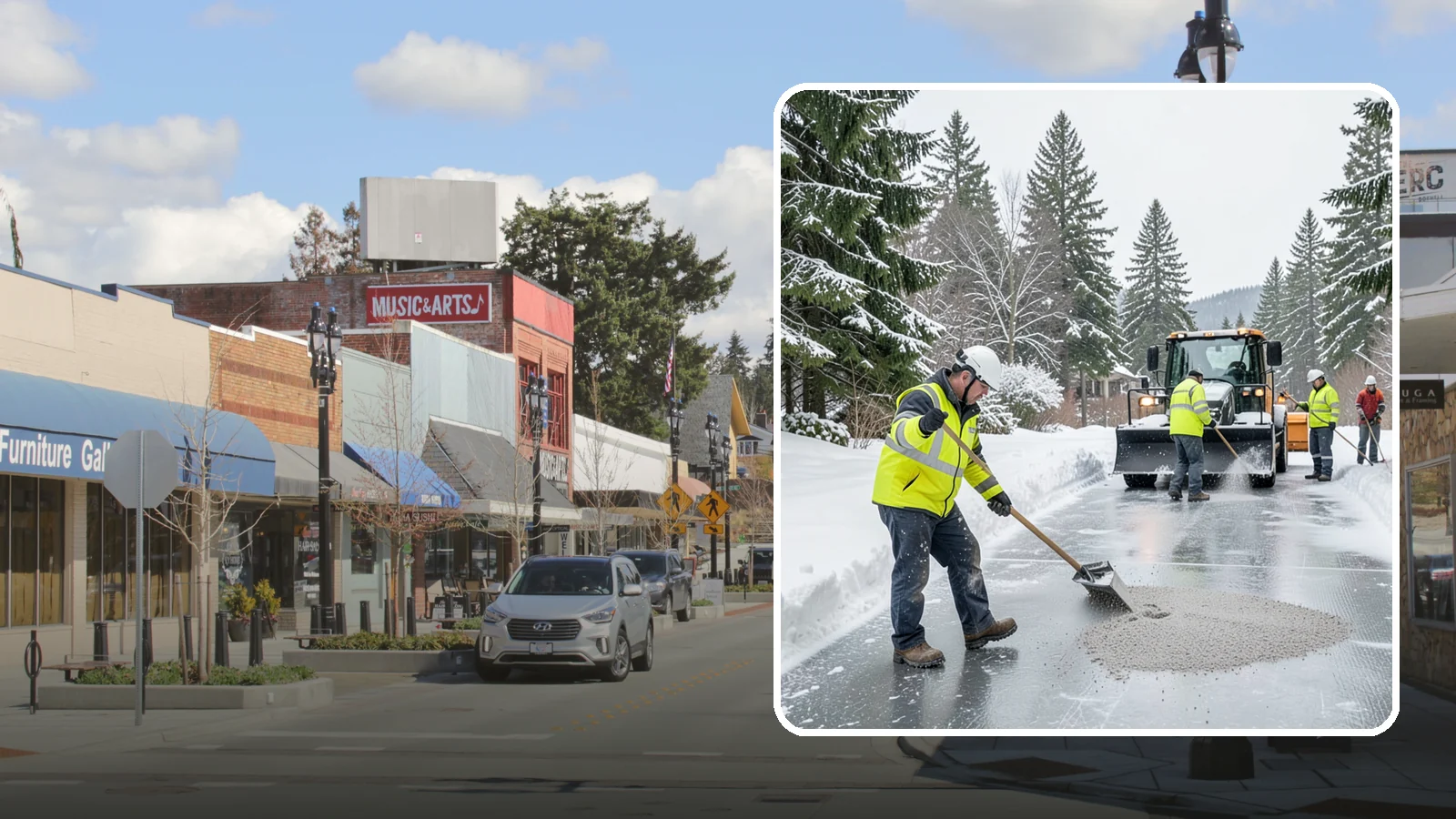 HOA Deicing in Bothell, King County, WA - Community-wide deicing for homeowner associations, protecting shared roads, mailbox kiosks, and clubhouse walks from the glaze...